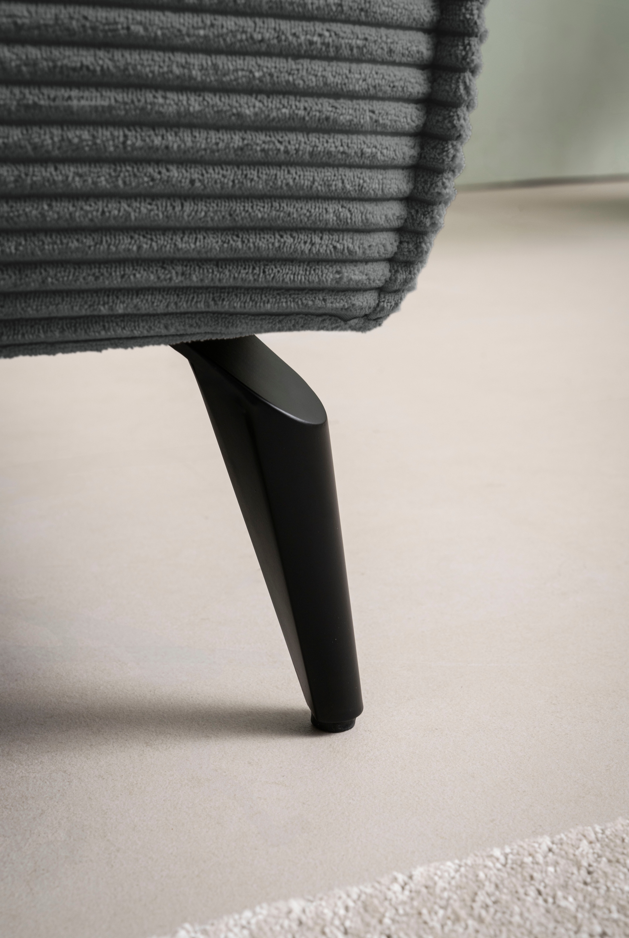 andas Ecksofa »TVINNU, L-Form in Cord, Sofa«, wahlweise Recamiere rechts/links, schwarze Füsse, bequemer Sitzkomfort