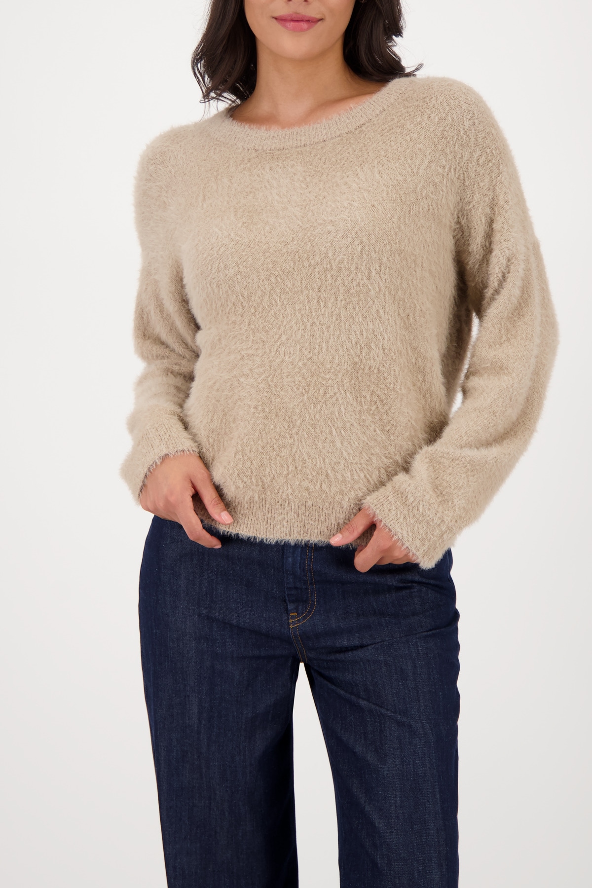 Image of Monari Strickpullover "Pullover Plüsch" Regular fit mit Rundhalsausschnitt