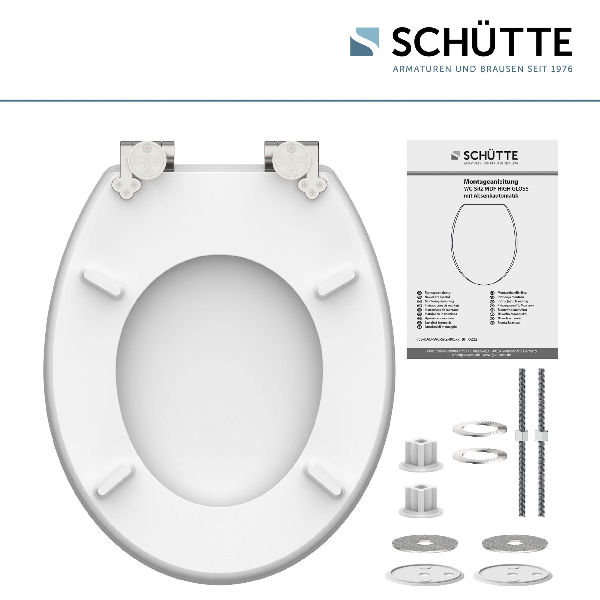 Schütte WC-Sitz »Shell Heart«, High Gloss mit MDF Holzkern, mit Absenkautomatik