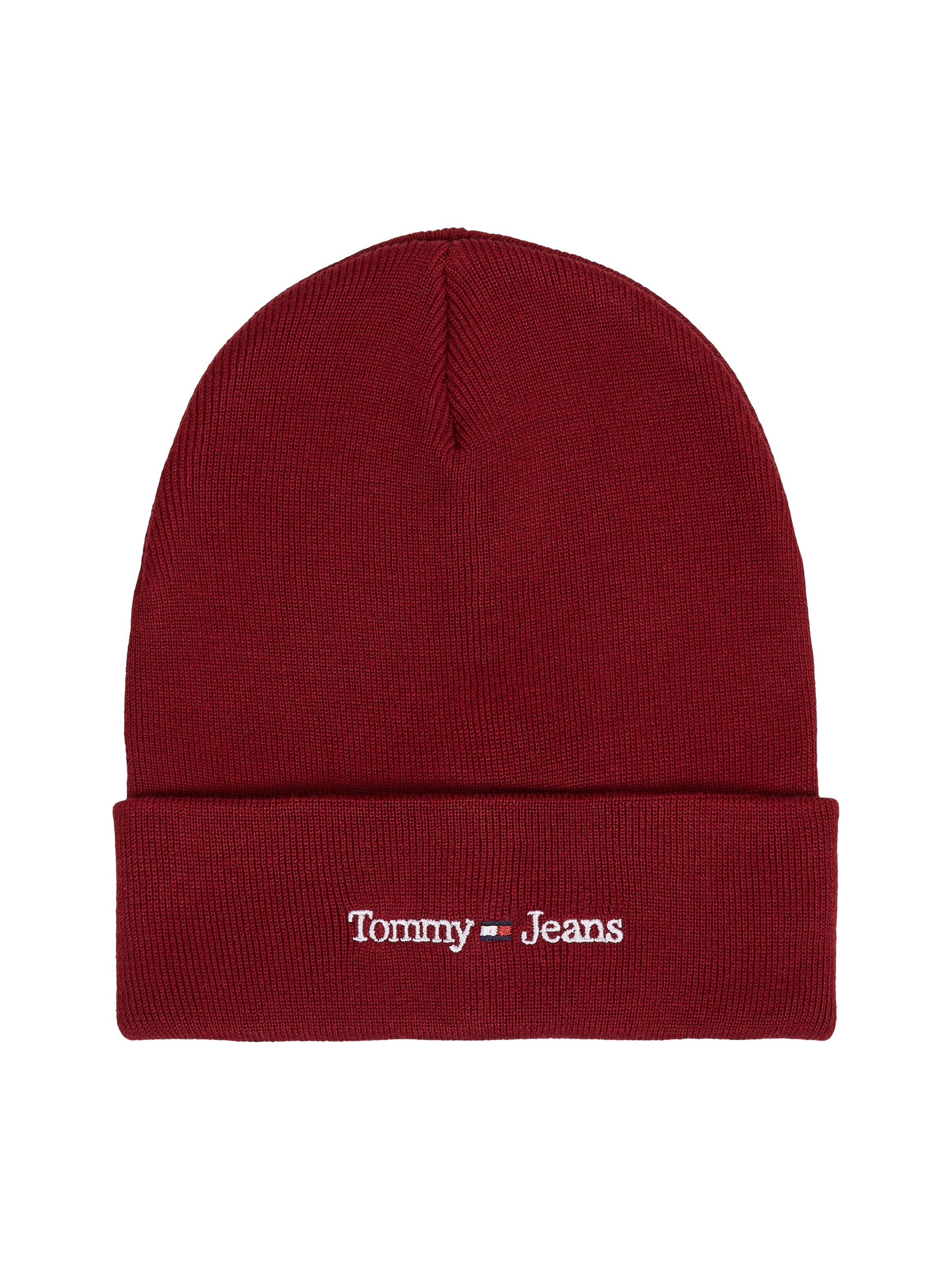 ♕ Tommy Jeans Beanie »TJW Rippstrick aus versandkostenfrei BEANIE«, Logo- Beanie SPORT auf