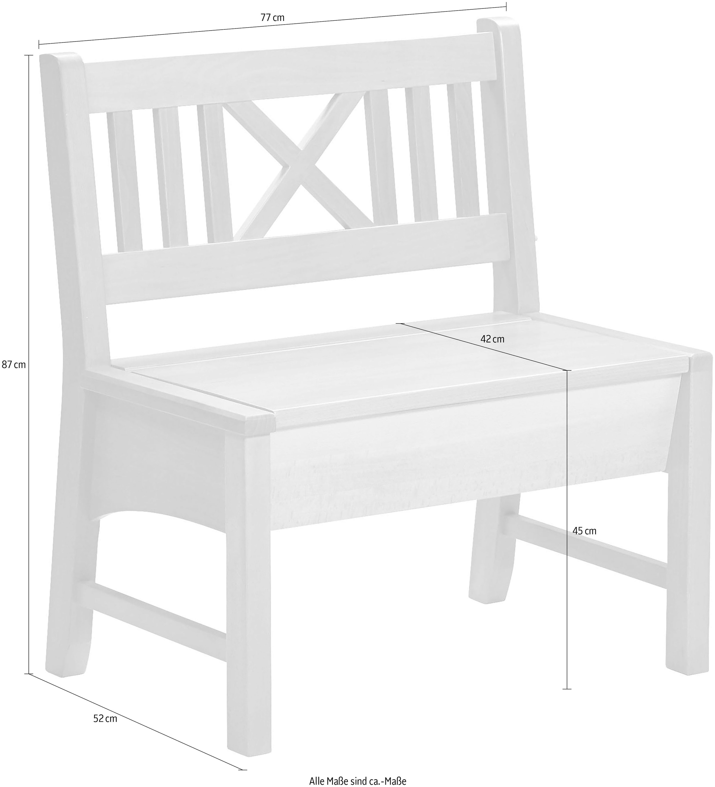 massivline&more Banc coffre »Bodensee« 1 cuis tlg. Largeur 166 cm