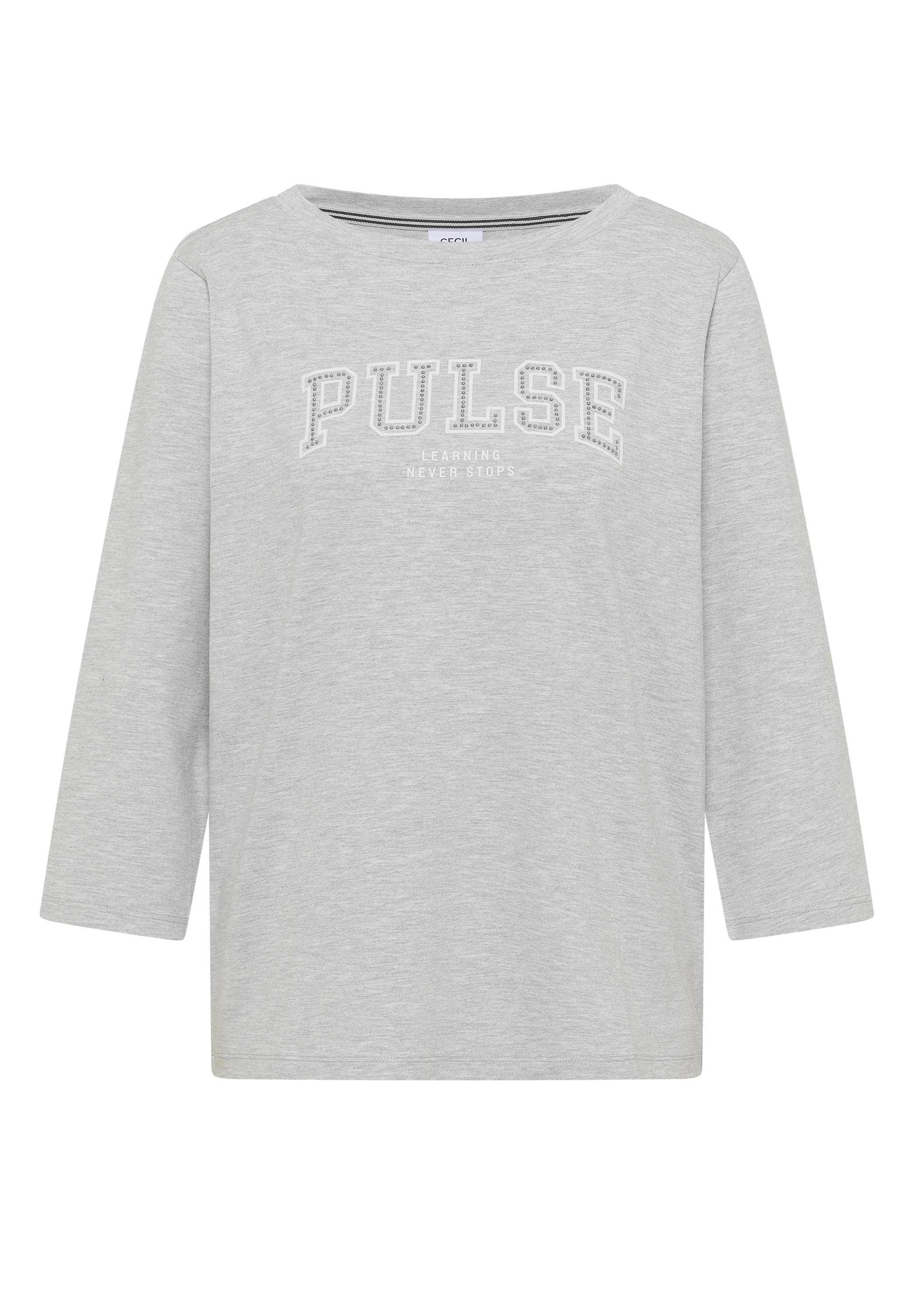 Cecil 3/4-Arm-Shirt mit Boat Neck und Print / Wording Artwork