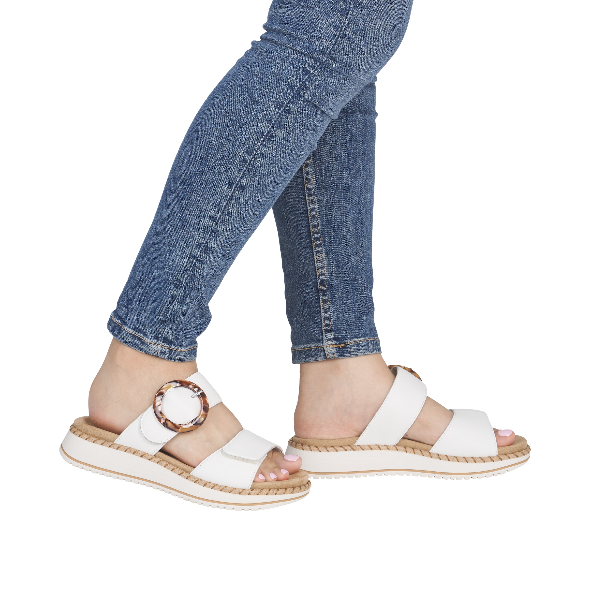 Remonte Pantolette  chaussure d'été, chausson avec fermetures scratch pratiques