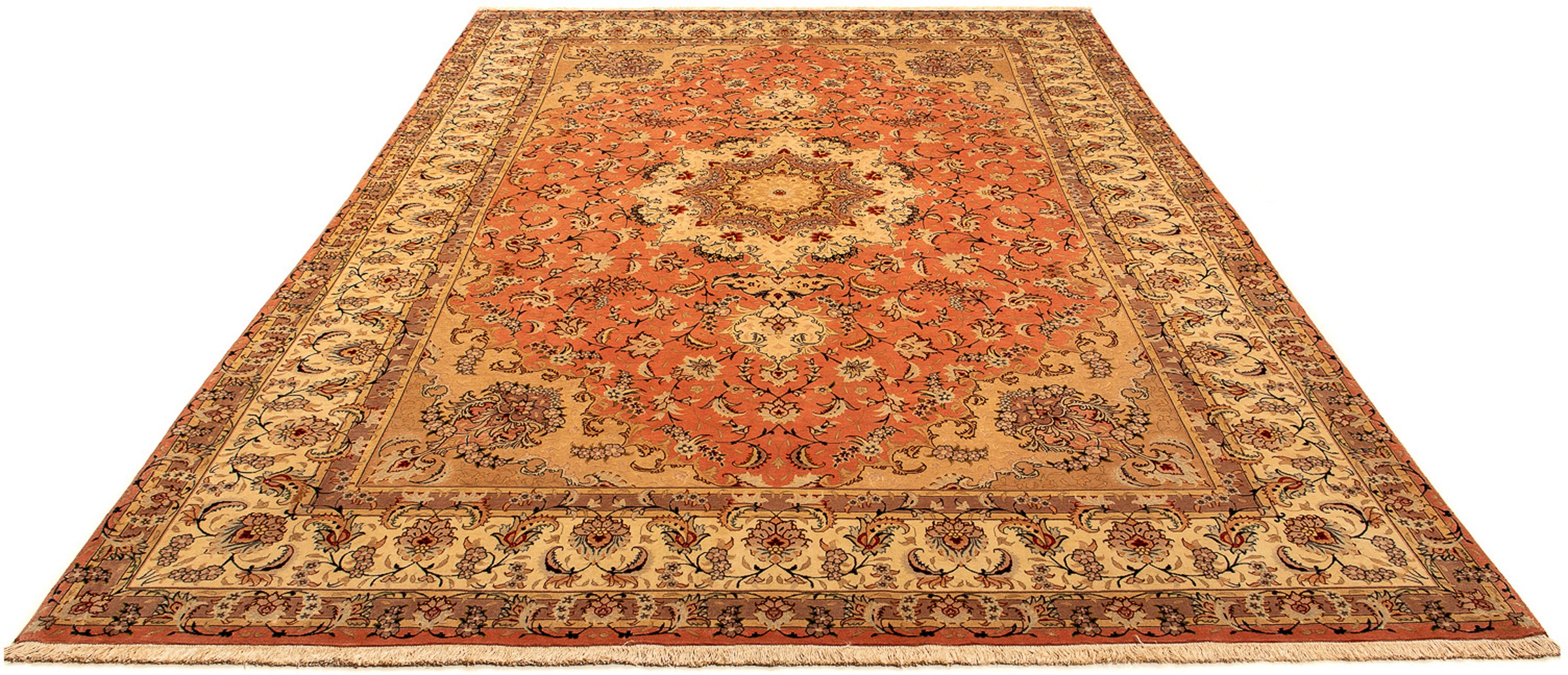 Image of morgenland Orientteppich »Perser - Täbriz - Royal - 353 x 246 cm - rost«, rechteckig, 7 mm Höhe, Wohnzimmer, Handgeknüpft, Einzelstück mit Zertifikat bei Ackermann Versand Schweiz