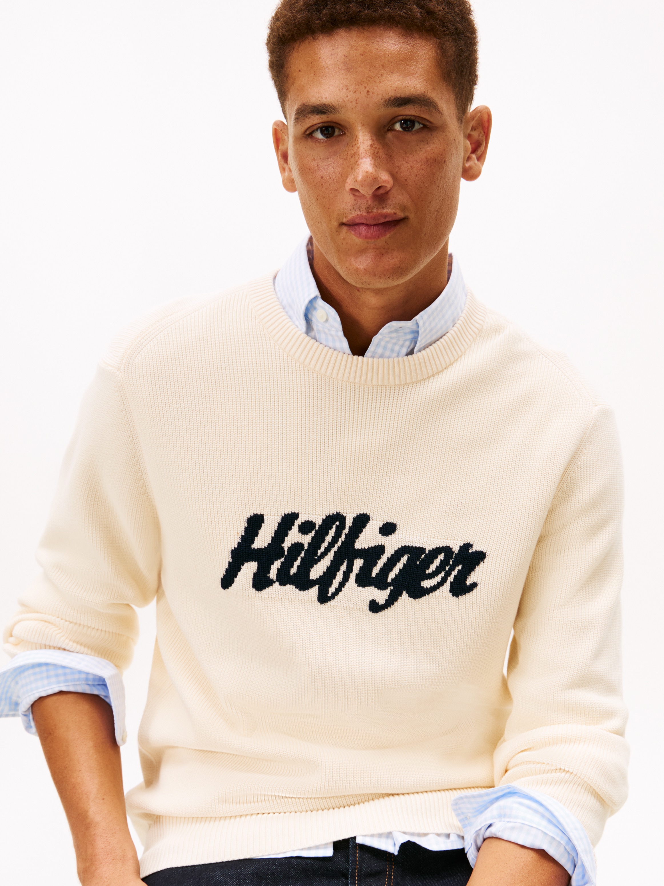 Tommy Hilfiger Pull à col rond »SEASONAL GRAPHIC COTTON«
