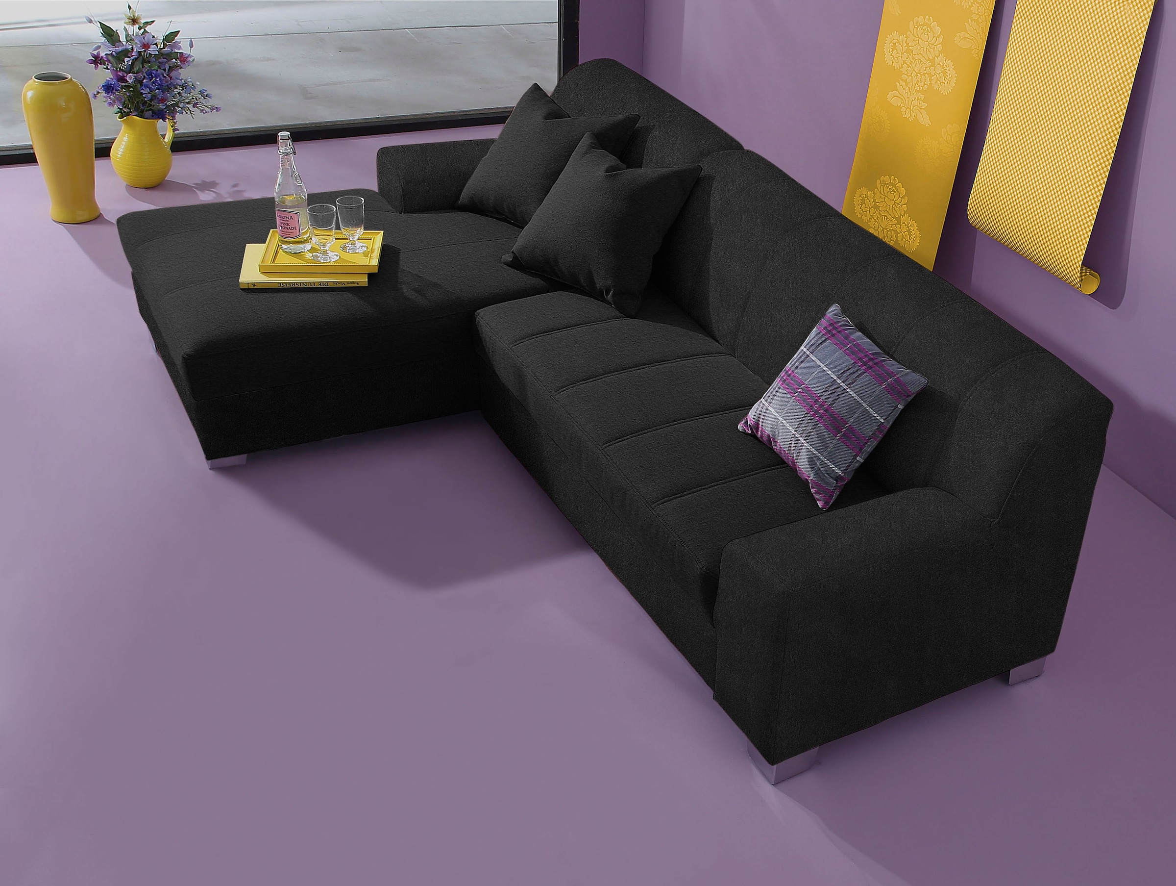 INOSIGN Ecksofa »Anzio, elegant und gemütlich, Breite 239cm, L-Form«, wahlweise mit Bettfunktion