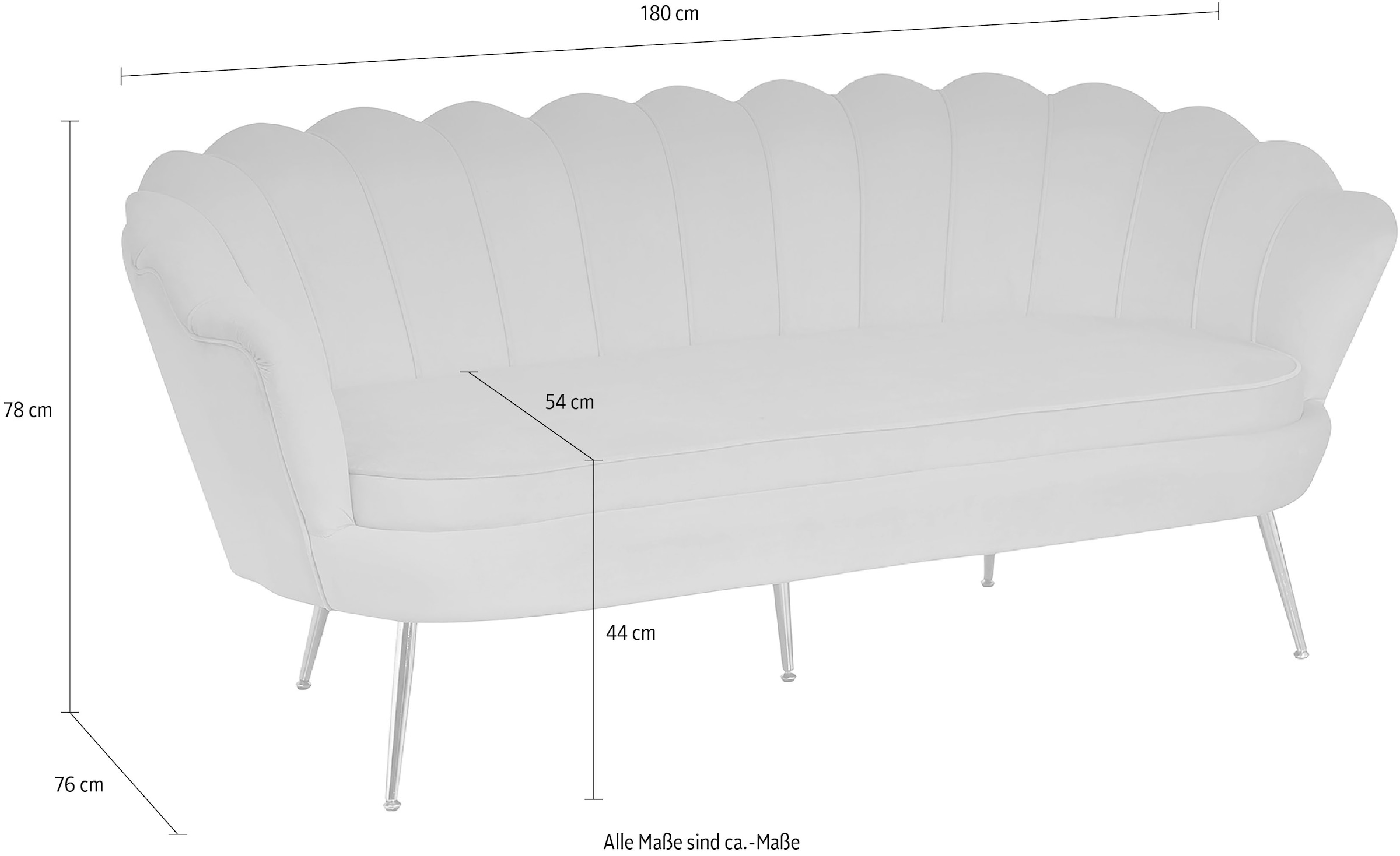 SalesFever 3-Sitzer »Clam Komfortsofa«, Extravagantes Muscheldesign: 180 cm Breite
