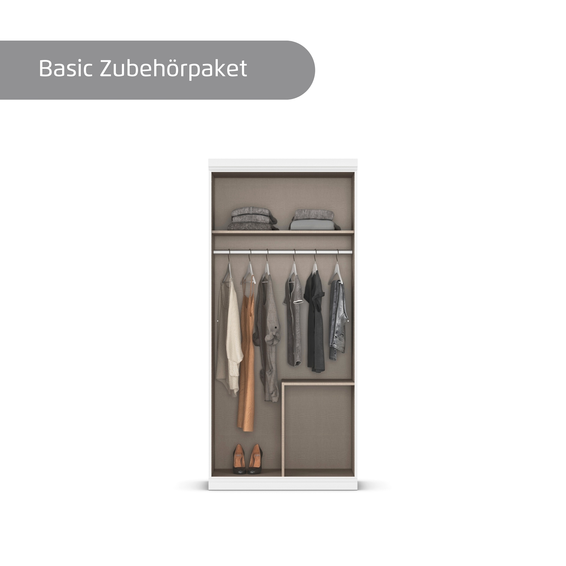 GOODproduct Kleiderschrank »Mehrzweckschrank Aktenschrank Möbel Mietswohnung Schlafzimmer MARLENE« 3 verschiedene Ausstattungen BASIC/CLASSIC/PREMIUM (inkl. SOFT-CLOSE),  in 3 Breiten 91/136/181 cm im Landhaus-Stil MADE IN GERMANY