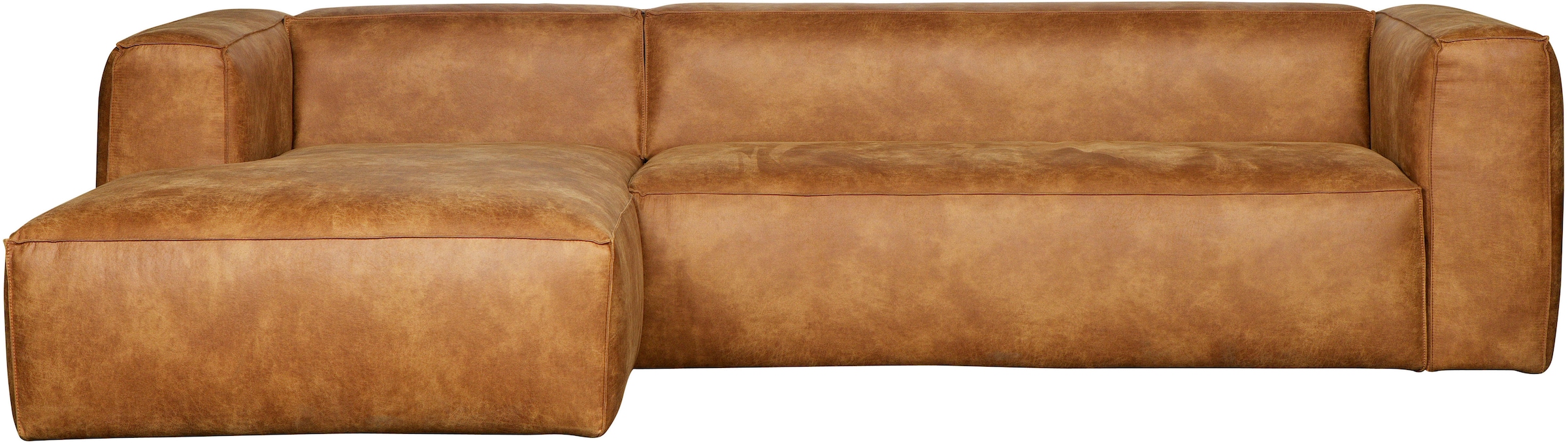 Image of WOOOD Ecksofa "Bean Bezug Links mit hoher Sitzkomfort, H 73 x B 305 x T 96/175 cm" Leder, Tragkraft 400 kg, Gute Verschleissfestigkeit, pflegeleicht