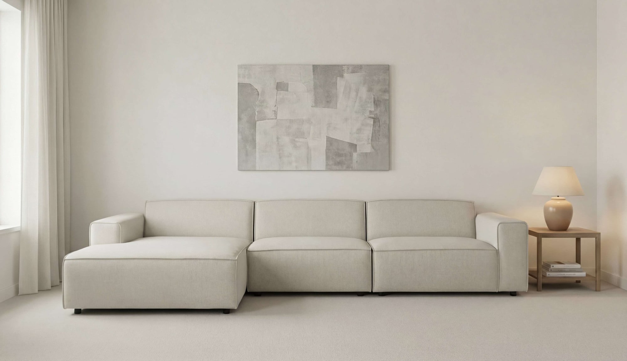 GOODproduct Canapé d'angle »Jorrena, extra weicher Chenille-Stoff« Forme en L, 3 niveaux de confort, largeur 346 cm, avec suspension à ressorts ondulés