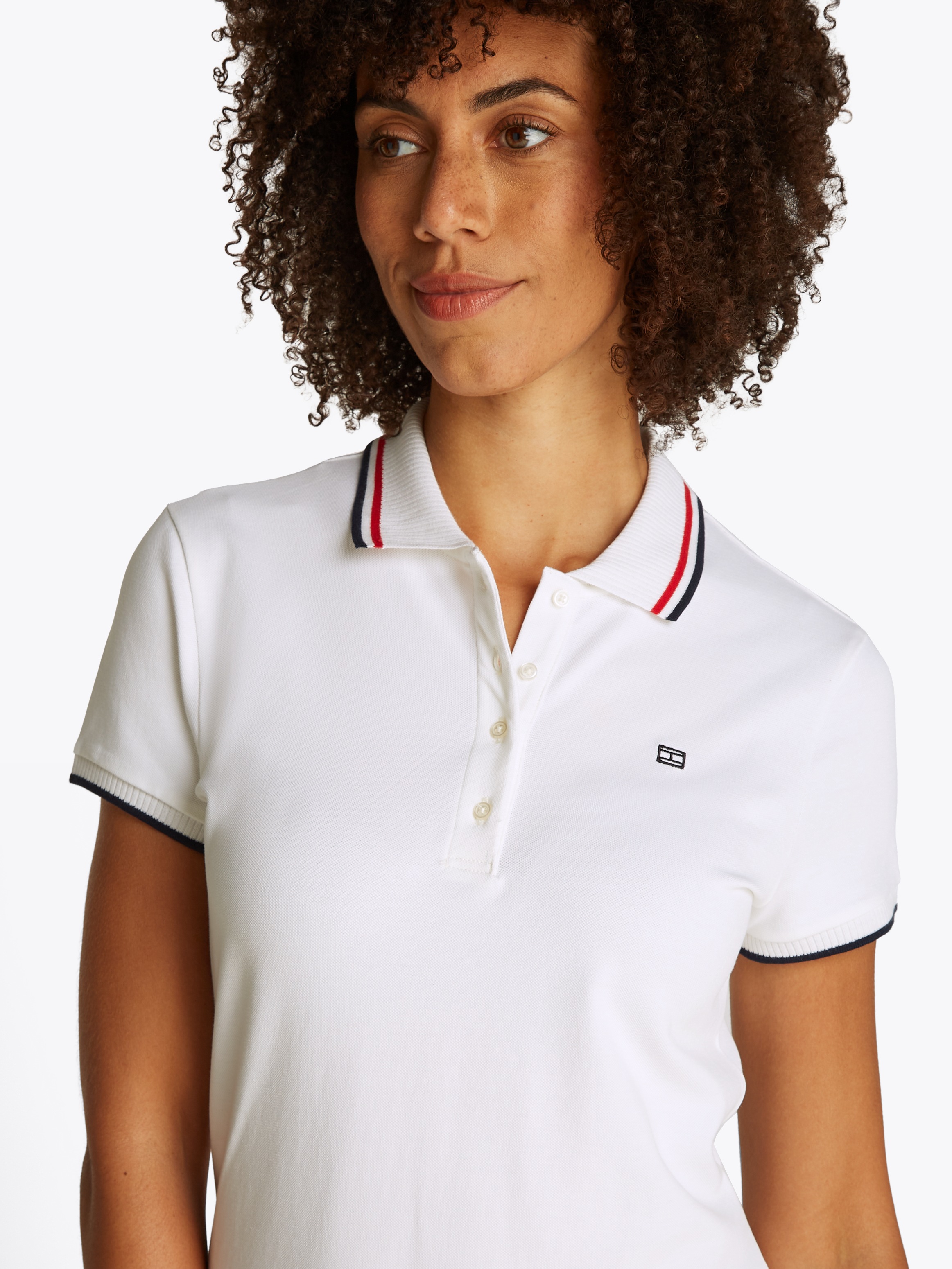 Tommy Hilfiger Polokleid »SPORTY FEMININE REG POLO DRESS« mit Kontrast-Streifen, Logostickerei