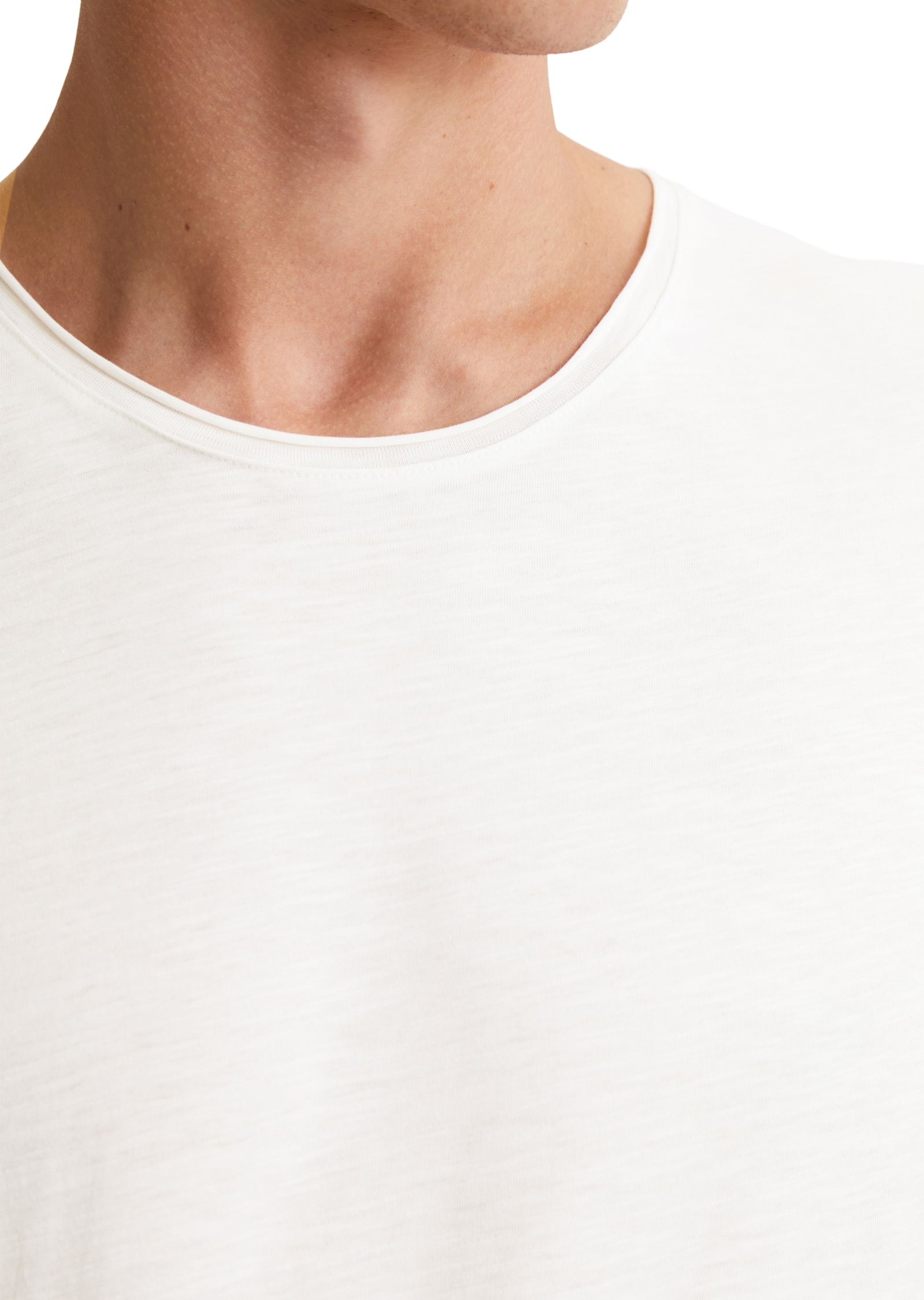 Marc O'Polo T-Shirt, unregelmässiger Slub-Jersey, elastischer Rundhals