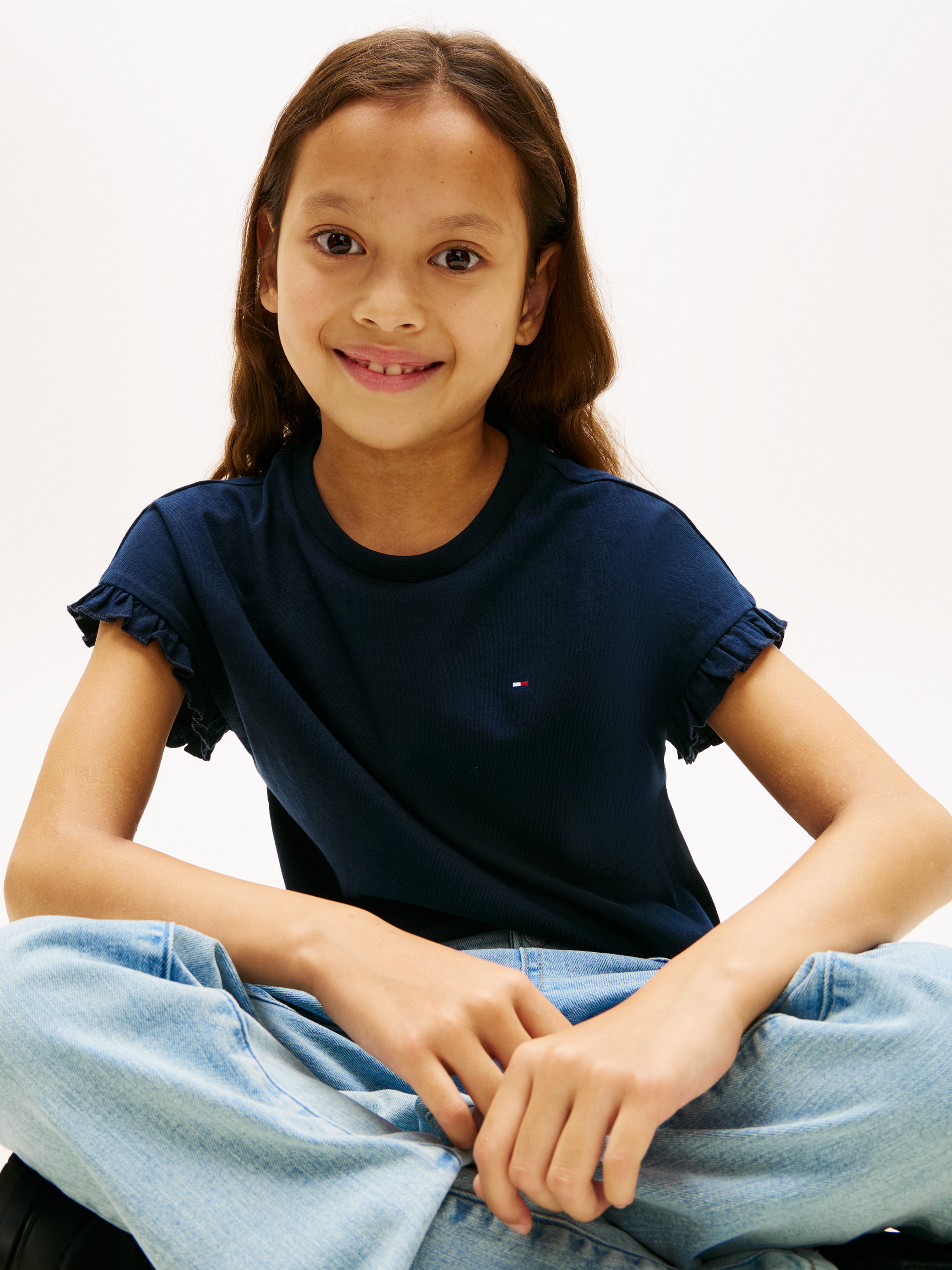 Tommy Hilfiger T-Shirt »ESSENTIAL TOP SHORT SLEEVE« Kinder bis 16 Jahre, mit Rüschen, relaxed fit