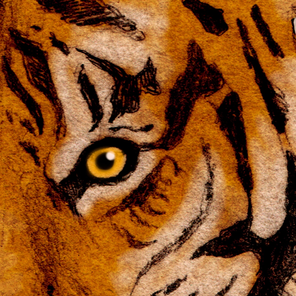 Komar Fototapete »Digitaldruck Vlies - Tiger Jungle - Grösse 400 x 250 cm«, bedruckt, Wohnzimmer, Schlafzimmer