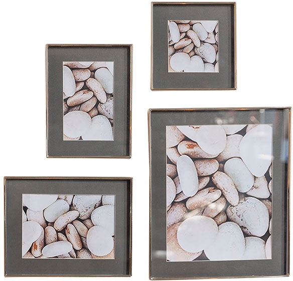 Image of Fink Bilderrahmen-Set »Kim, silberfarben«, (Set, 4 St.), Fotorahmen, Rahmen, versilberfarbent, graues Passepartout, für Bildformate 10x10, 10x15, 13x18 und 20x25, Wohnzimmer bei Ackermann Versand Schweiz