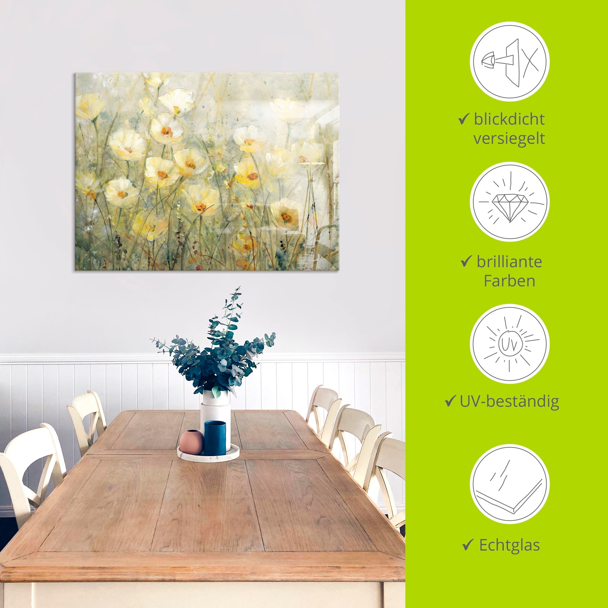 Artland Glasbild »Sommer in voller Blüte I«, Blumenwiese, (1 St.), in verschiedenen Grössen