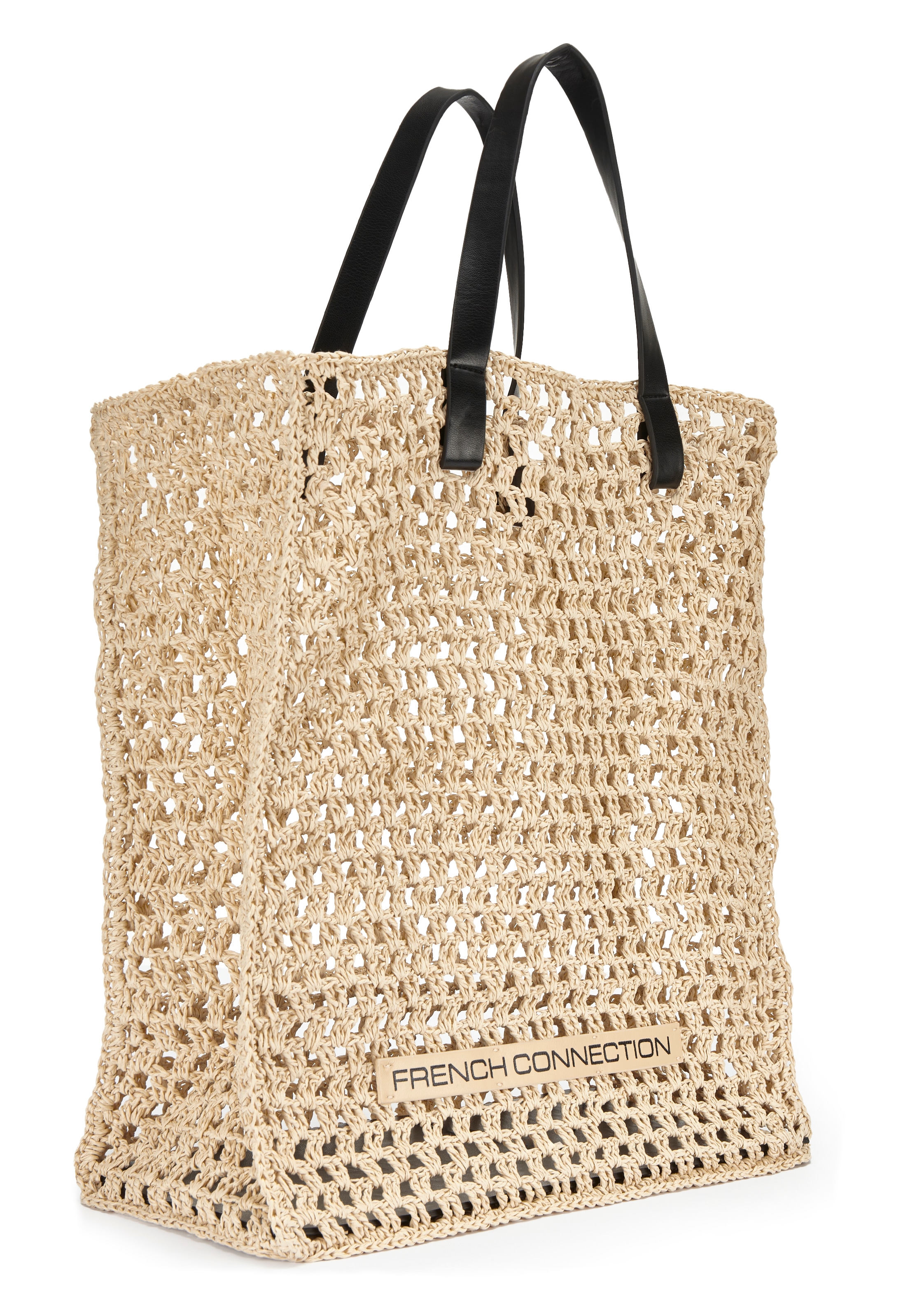 Image of French Connection Shopper "Handtasche, Sommertasche, Tragetasche, Henkeltasche, Strandtasche" NEU sommerliche Schultertasche in modischer Bast-Optik