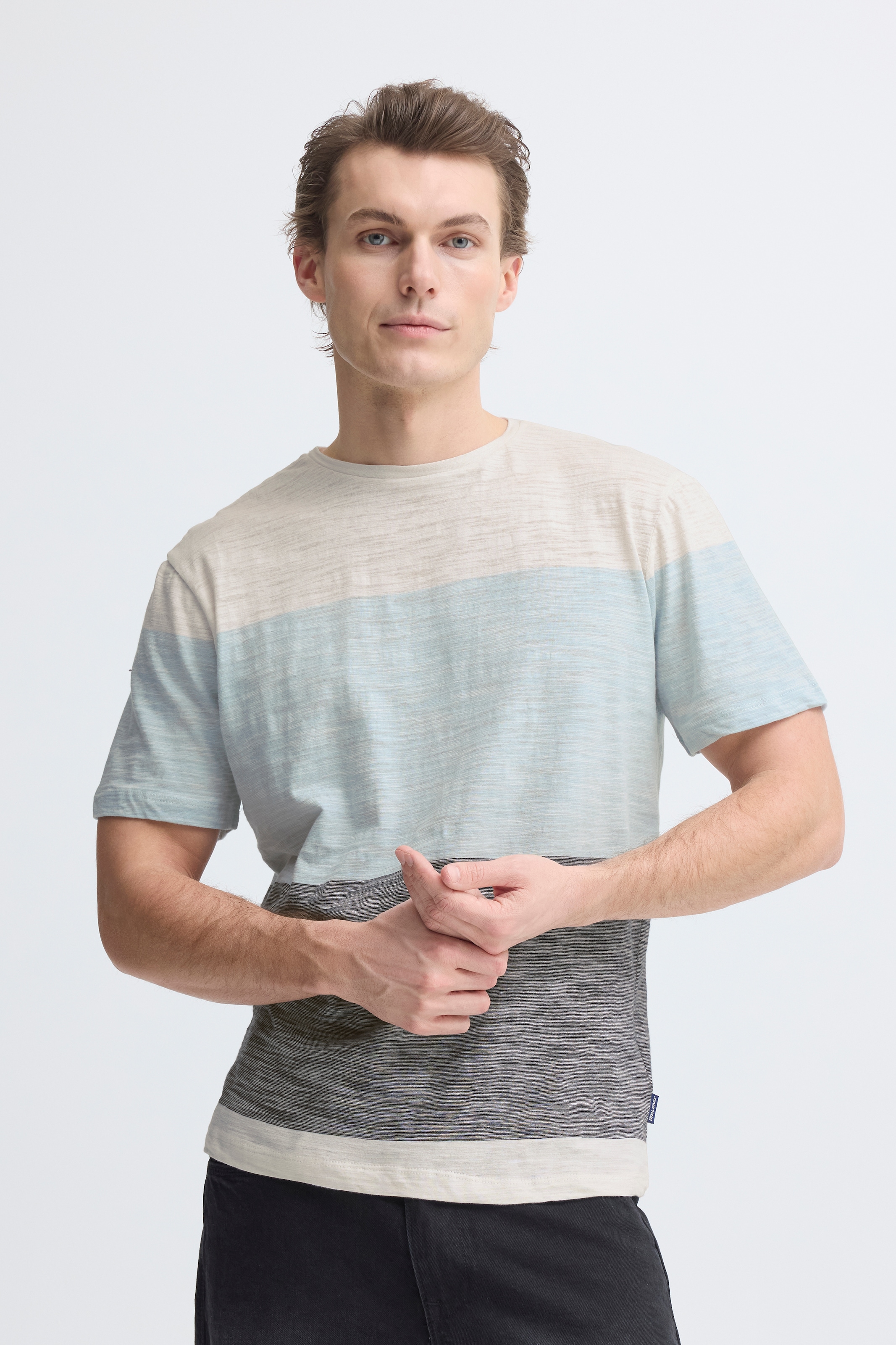 Image of Blend T-Shirt "BHKEITH BLOCK S/S TEE" aus Single Jersey, Regular Fit, mit Rundhalsausschnitt