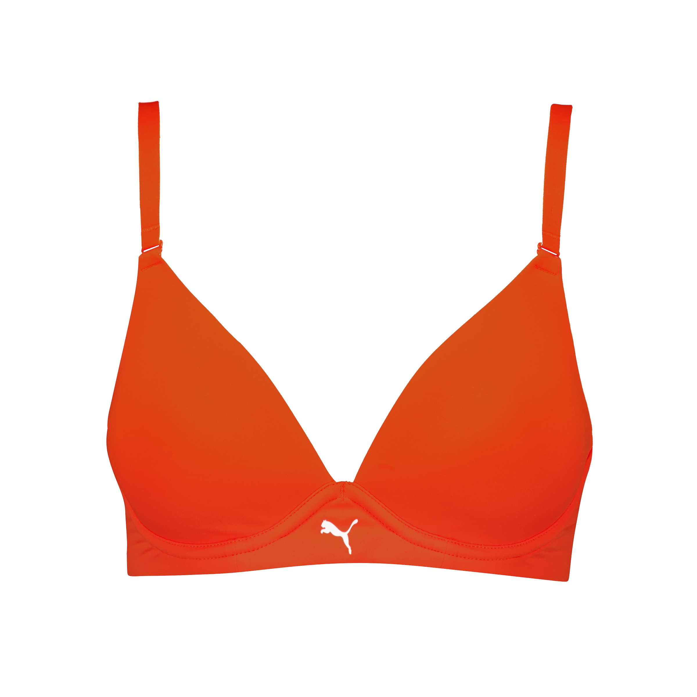 PUMA Bügel-BH »PUMA WOMEN MICROFIBER SOFT PADDED BRA« mit wendbaren und verstellbaren Trägern, Logodruck vorn