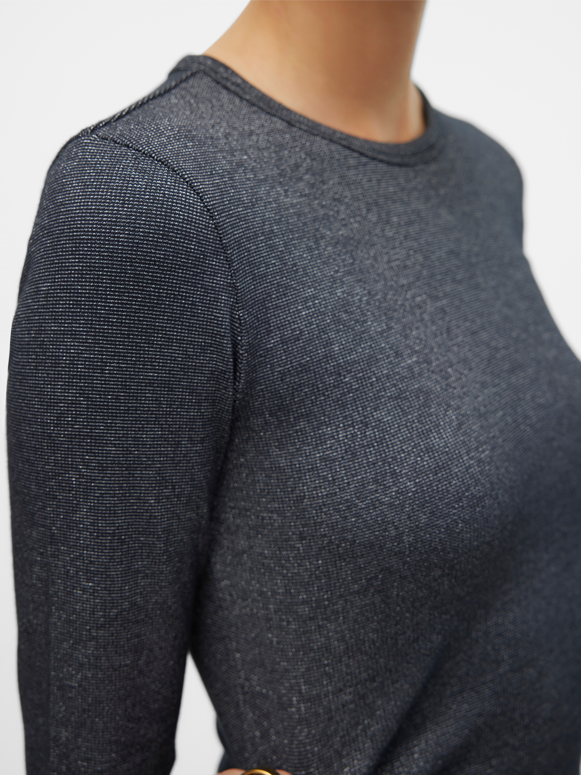 Vero Moda Langarmshirt »VMCHLOE LUREX LS SHORT TOP JRS NOOS« Baumwollmischung,  Glitzer-Effekt