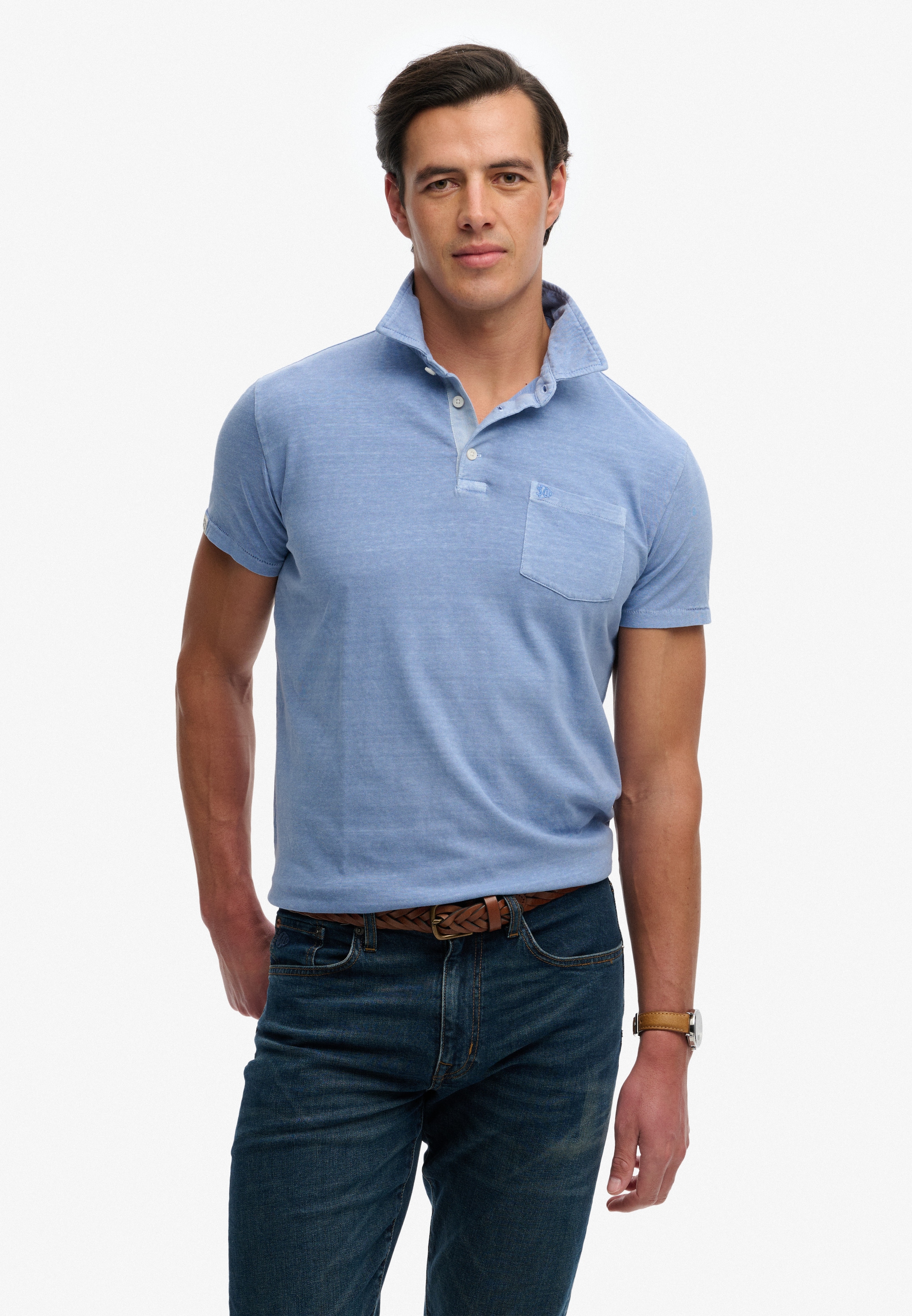Superdry Polo »CLASSIC COTTON LINEN POLO« en superbe mélange coton-lin