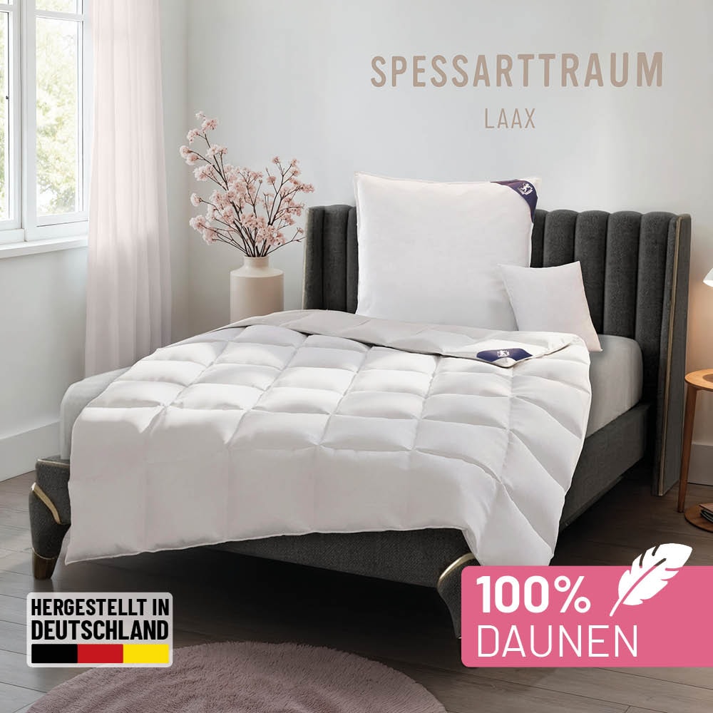Image of SPESSARTTRAUM Daunenbettdecke "Laax Bettdecke 135x200, 155x220 cm und viele weitere Grössen" leicht Füllung 100% Daunen 1 Stk. tlg. Bettdecken Ganzjahresbettdecke, Winter, Sommer