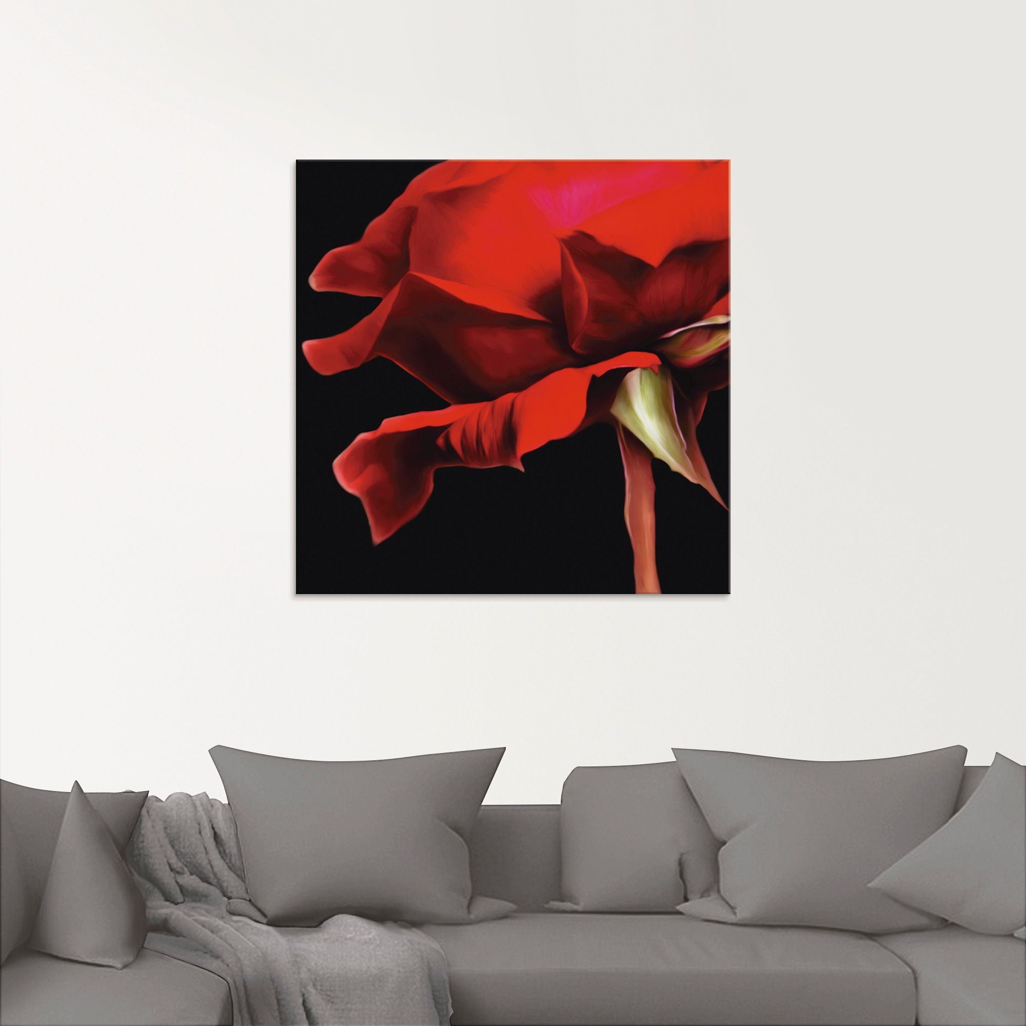 Artland Glasbild »Rote Rose«, Blumen, (1 St.), in verschiedenen Grössen