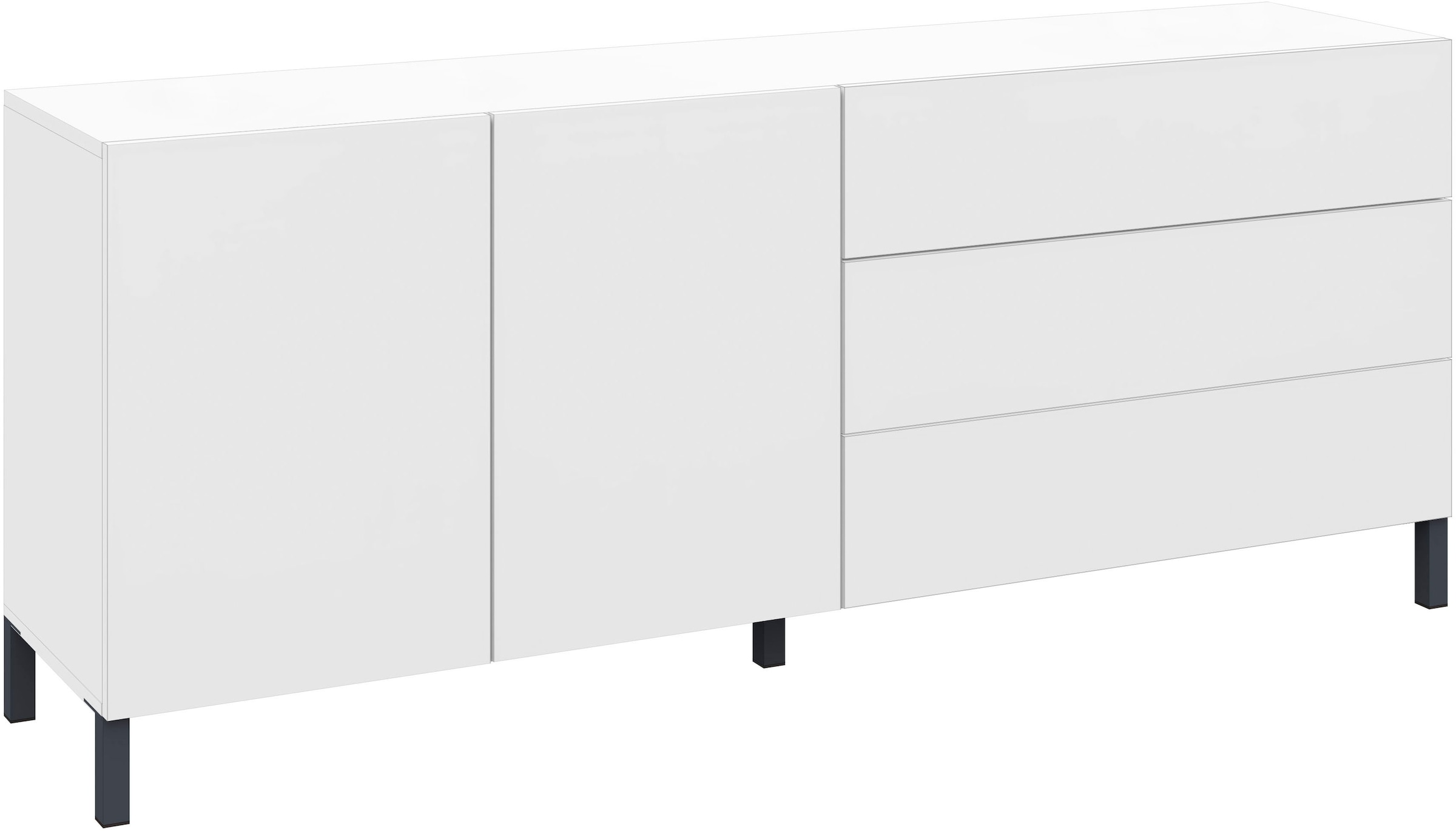 borchardt Möbel Sideboard Metallfüsse, grifflose Optik