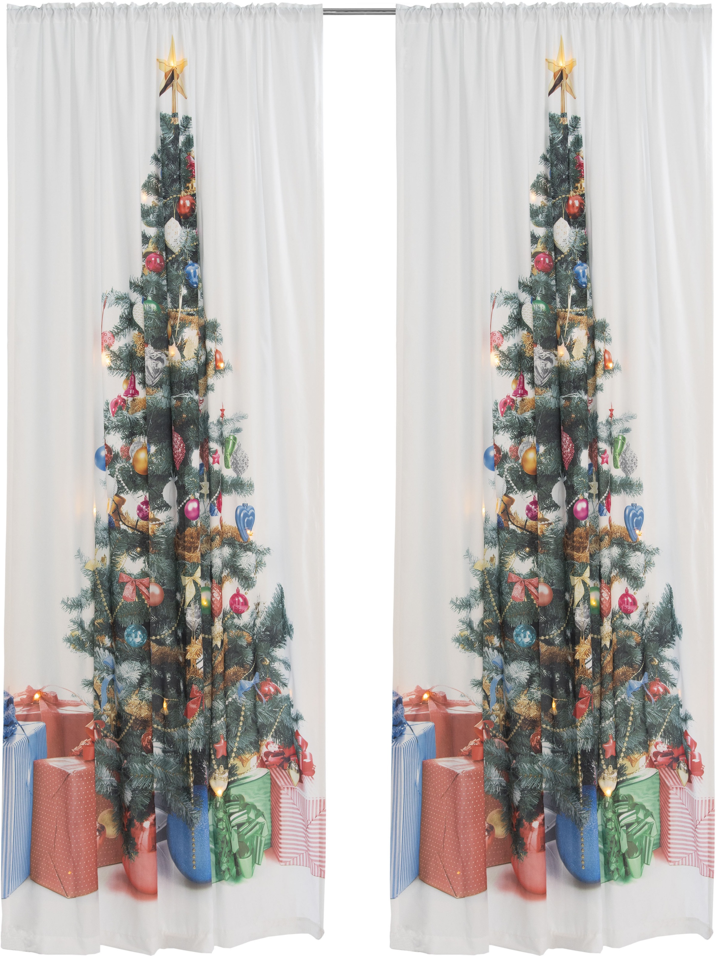 Image of my home Vorhang »Xmas Tree W/LED«, (1 St.), Blickdicht, HxB: 230x140, LED-Lichter bei Ackermann Versand Schweiz