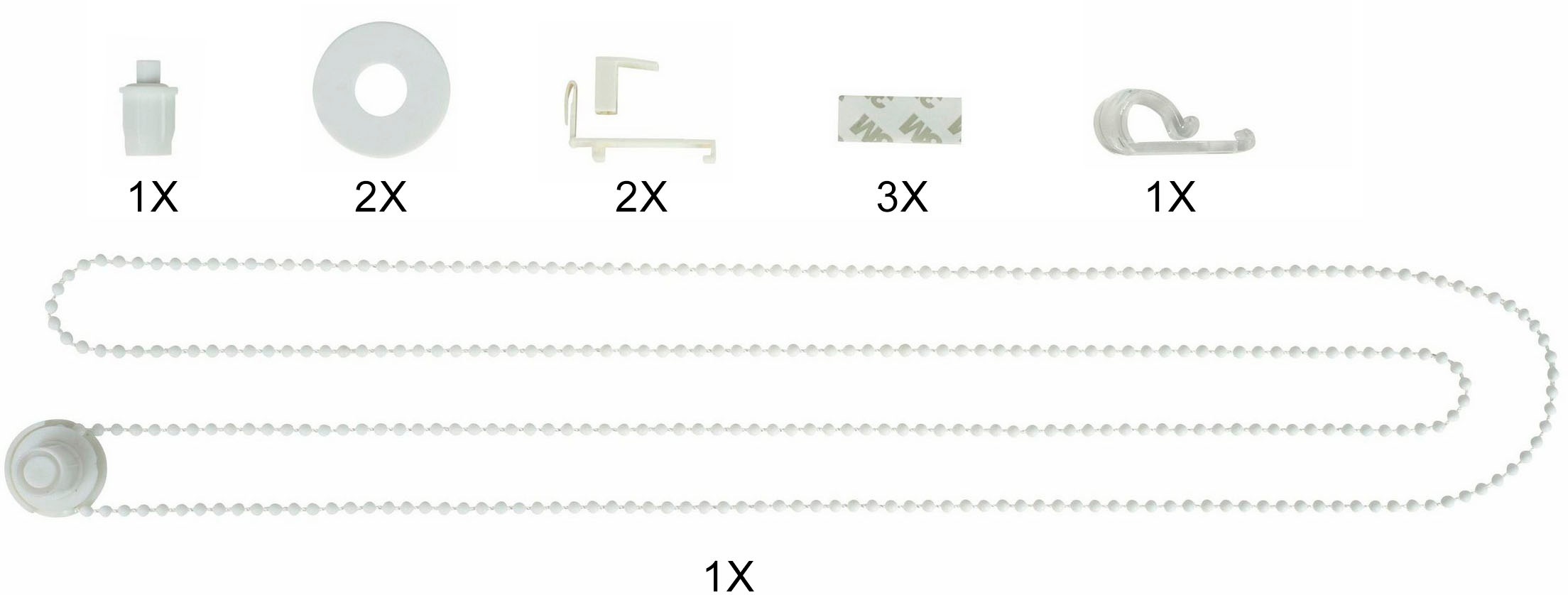 Image of GOODproduct Sichtschutzzüge Ersatzteil-Set "Montagezubehör-Set für Doppelrollos der Marke GOODproduct" Packung für Rollos Für Doppel-Rollowellen mit einem ø von 17 mm