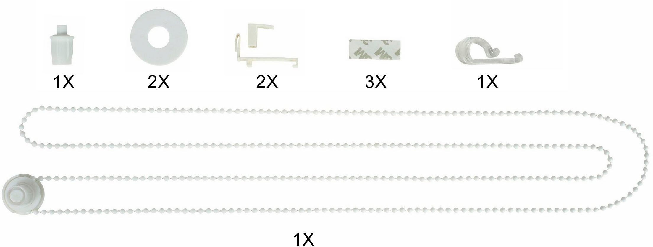 Image of my home Sichtschutzzüge Ersatzteil-Set "Montagezubehör-Set für Doppelrollos der Marke My Home" Packung für Rollos Für Doppel-Rollowellen mit einem ø von 17 mm