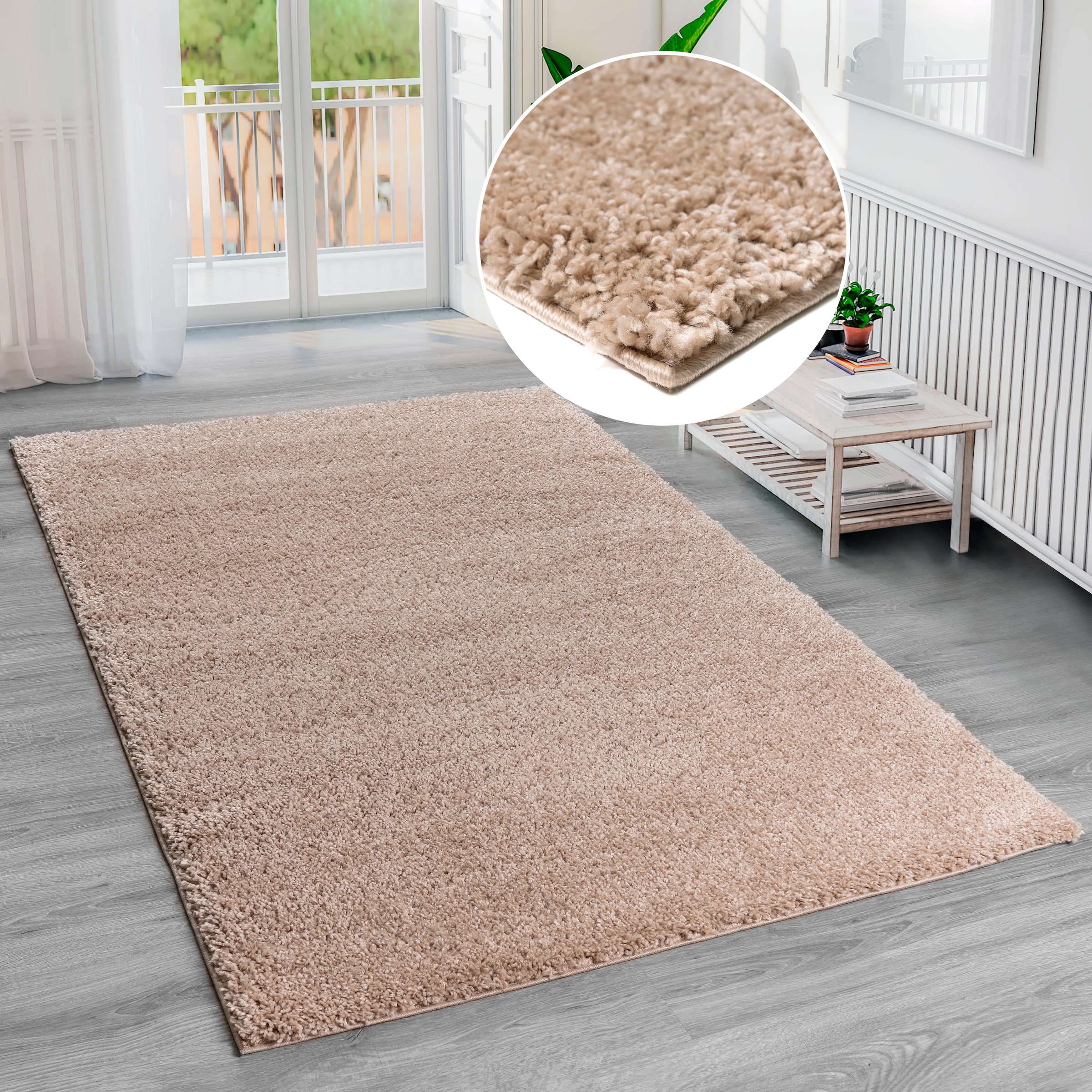 Image of Bruno Banani Hochflor-Teppich "Shaggy Soft" rechteckig 30 mm Höhe gewebt, Uni Farben, besonders weich und kuschelig, Kundenliebling