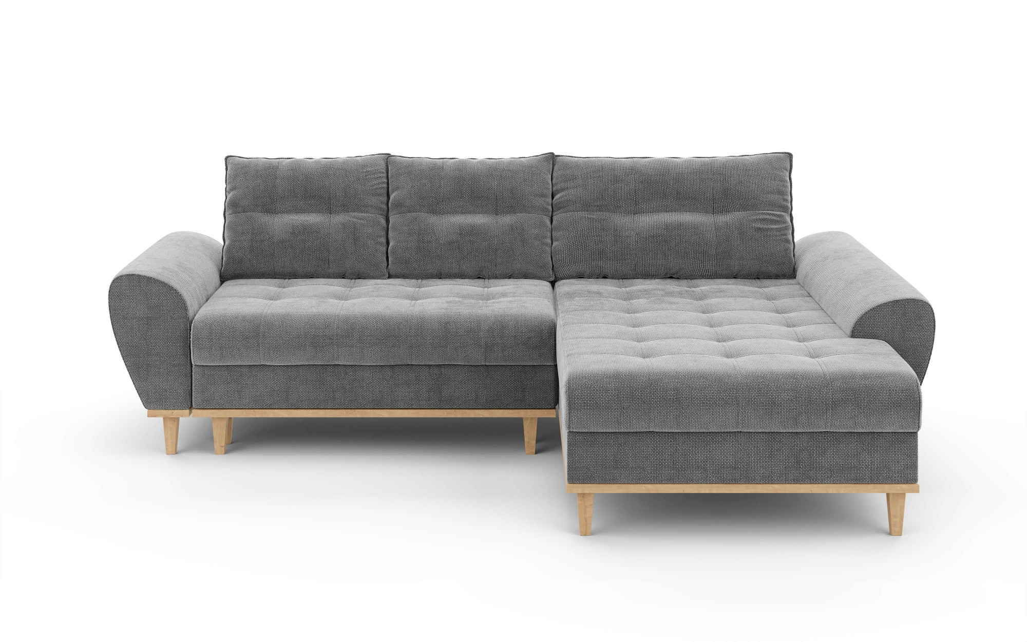 Home affaire Ecksofa »Ahrdorf mit Bettfunktion und Bettkasten, Masse: B/H/T 268/86/175 cm«, L-Form mit 3 Rückenkissen und moderne gerundete Armlehnen