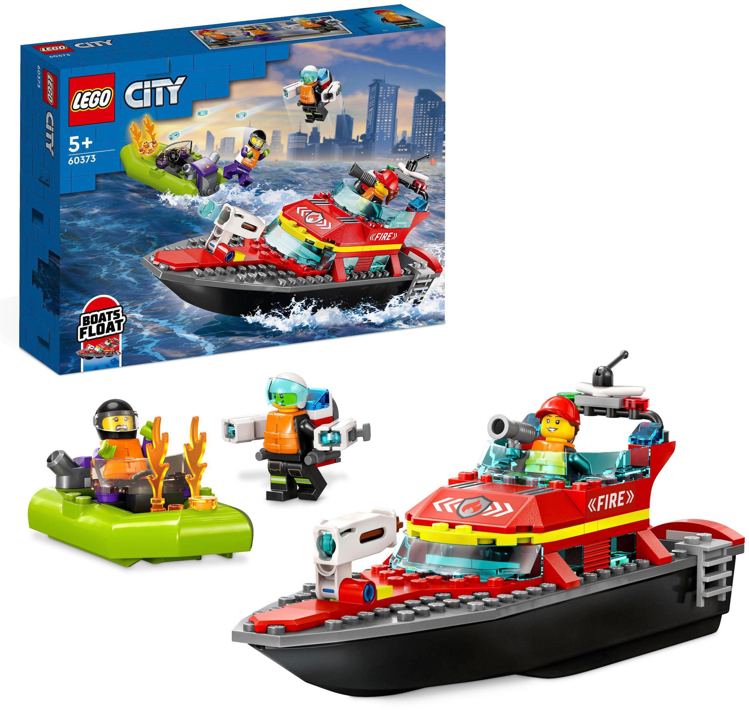 Konstruktionsspielsteine »Feuerwehrboot (60373), LEGO® City«, (144 St.), Made in Europe