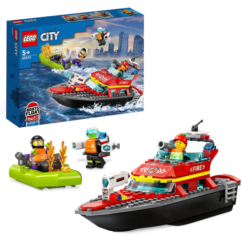 LEGO® Konstruktionsspielsteine »Feuerwehrboot (60373), LEGO® City«, (144 St.), Made in Europe