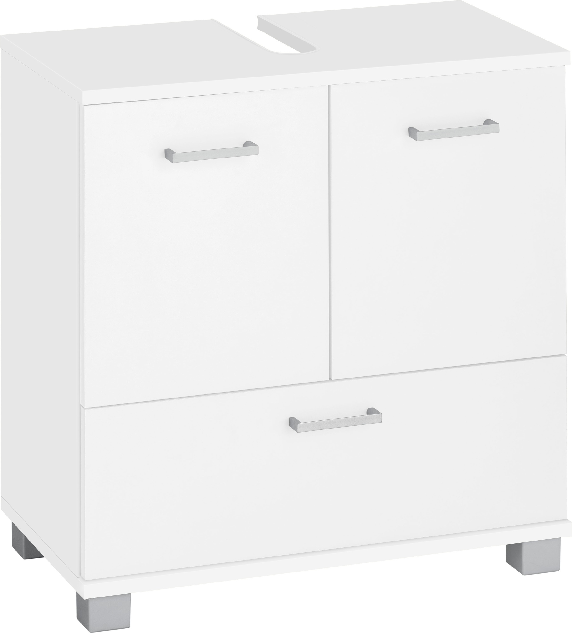 Image of Schildmeyer Waschbeckenunterschrank »Mobes«, Breite/Höhe: 59,8/62,4 cm, Badschrank mit Doppeltür und Klappe, Aussparung für Abwasserleitung bei Ackermann Versand Schweiz