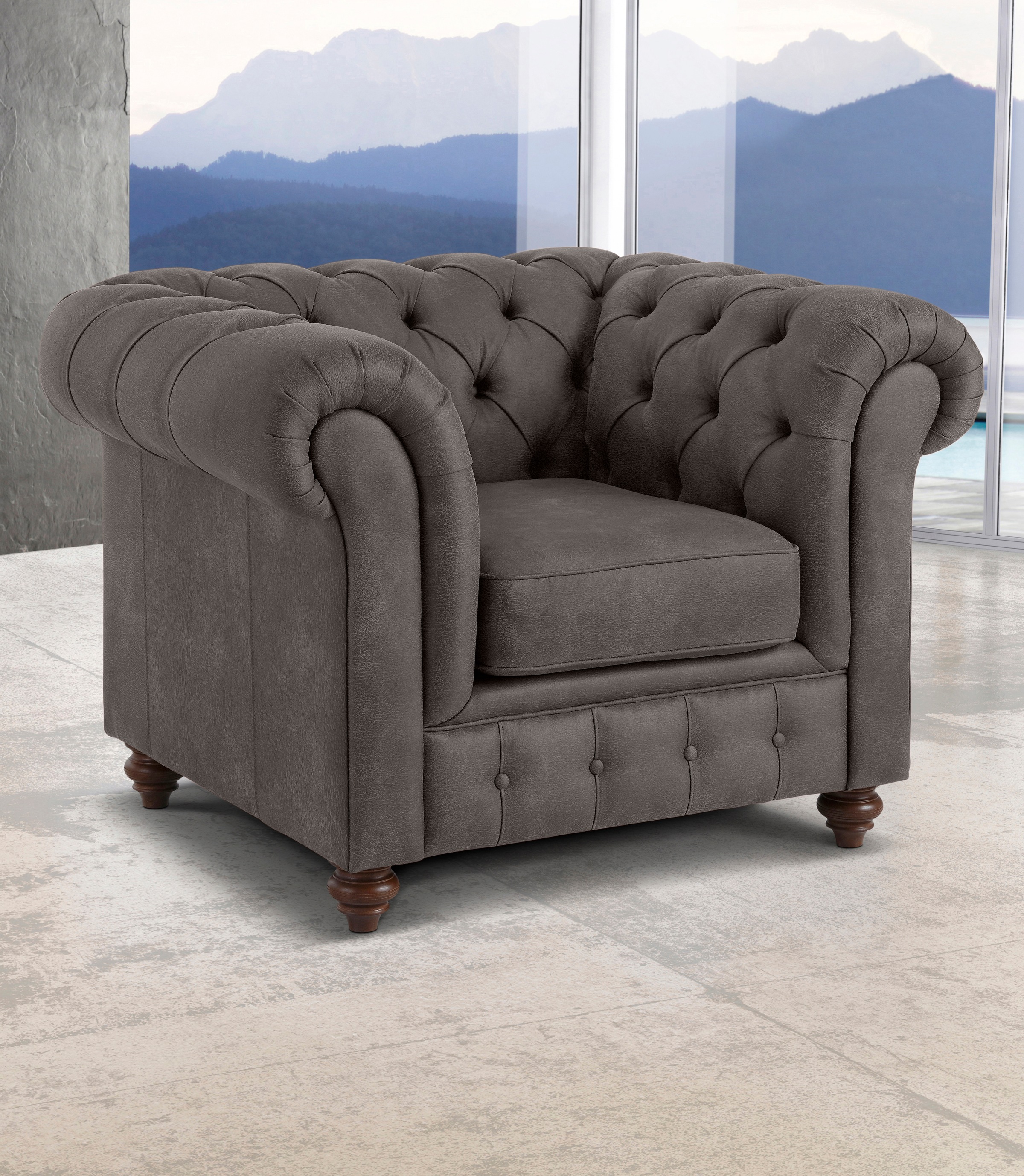 Image of Premium collection by Home affaire Sessel »Chesterfield«, mit Knopfheftung, auch in Leder bei Ackermann Versand Schweiz