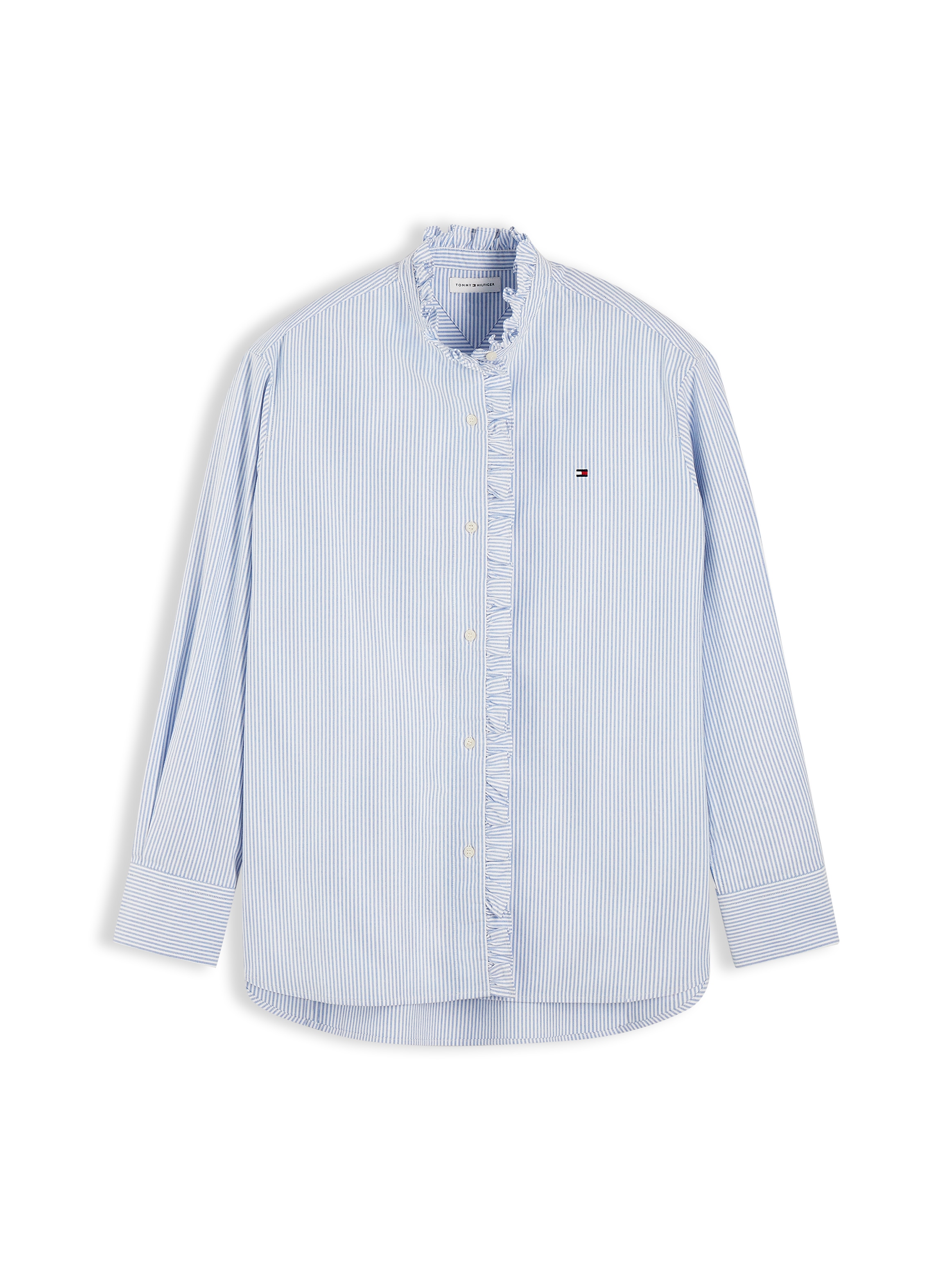 Tommy Hilfiger Blouse à manches longues »OXFORD RUFFLES RELAXED LS SHIRT« Coton, coupe décontractée, avec détail à volants