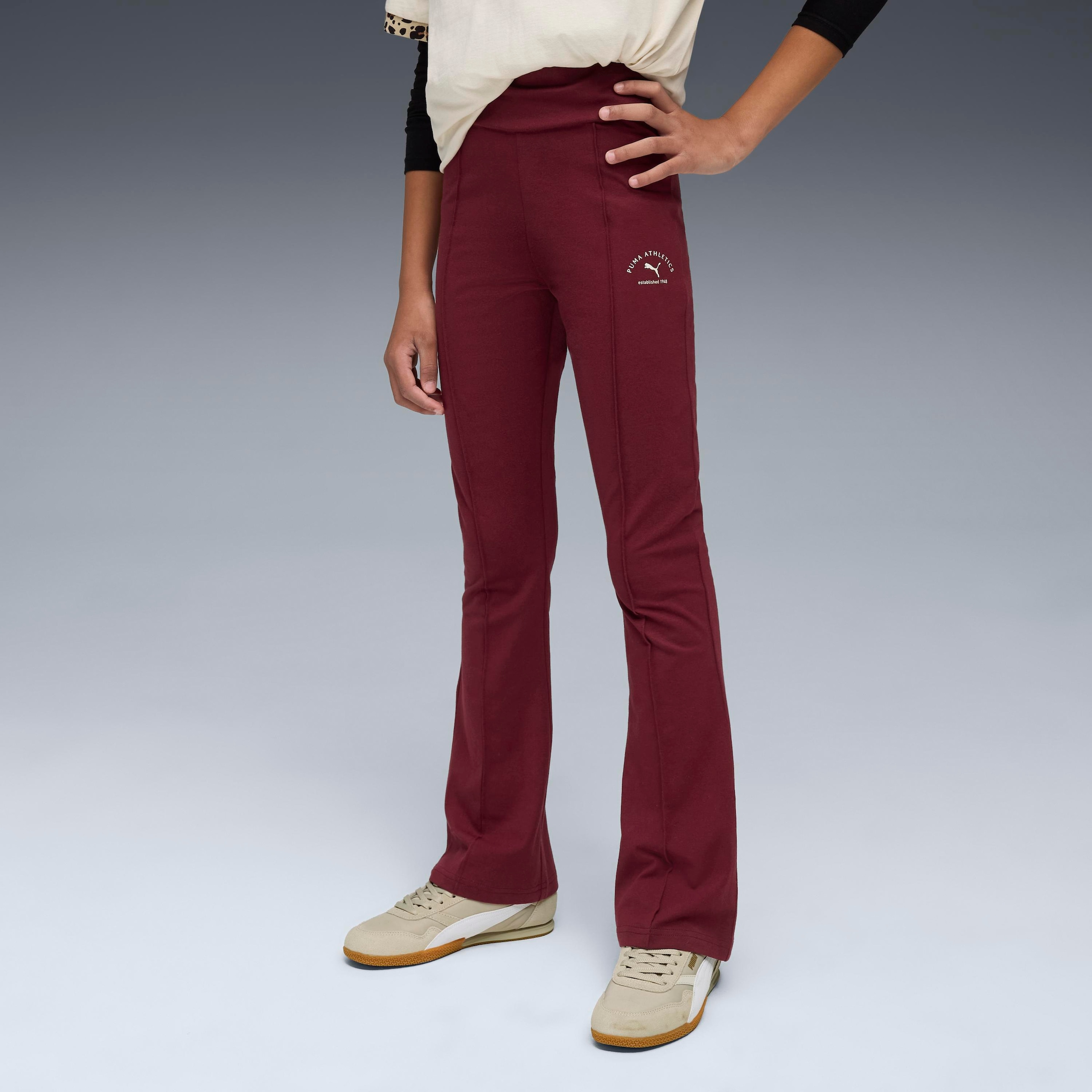 Image of PUMA Leggings "CLASS HIGH-WAIST FLARED LEGGINGS G" sportlicher Stil, für Teens, aus Baumwolle und Elasthan