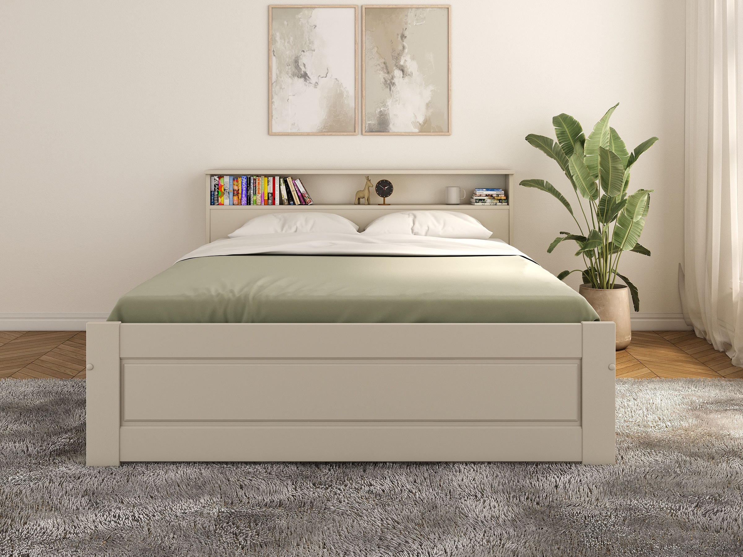 Image of GOODproduct Massivholzbett "FLAVION, Jugendbett, Stauraum, FSC zertifizierte Kiefer" Breite: 90, 140, 180, Qualitätsprodukt, Regal, Kassettenoptik, Schublade optional