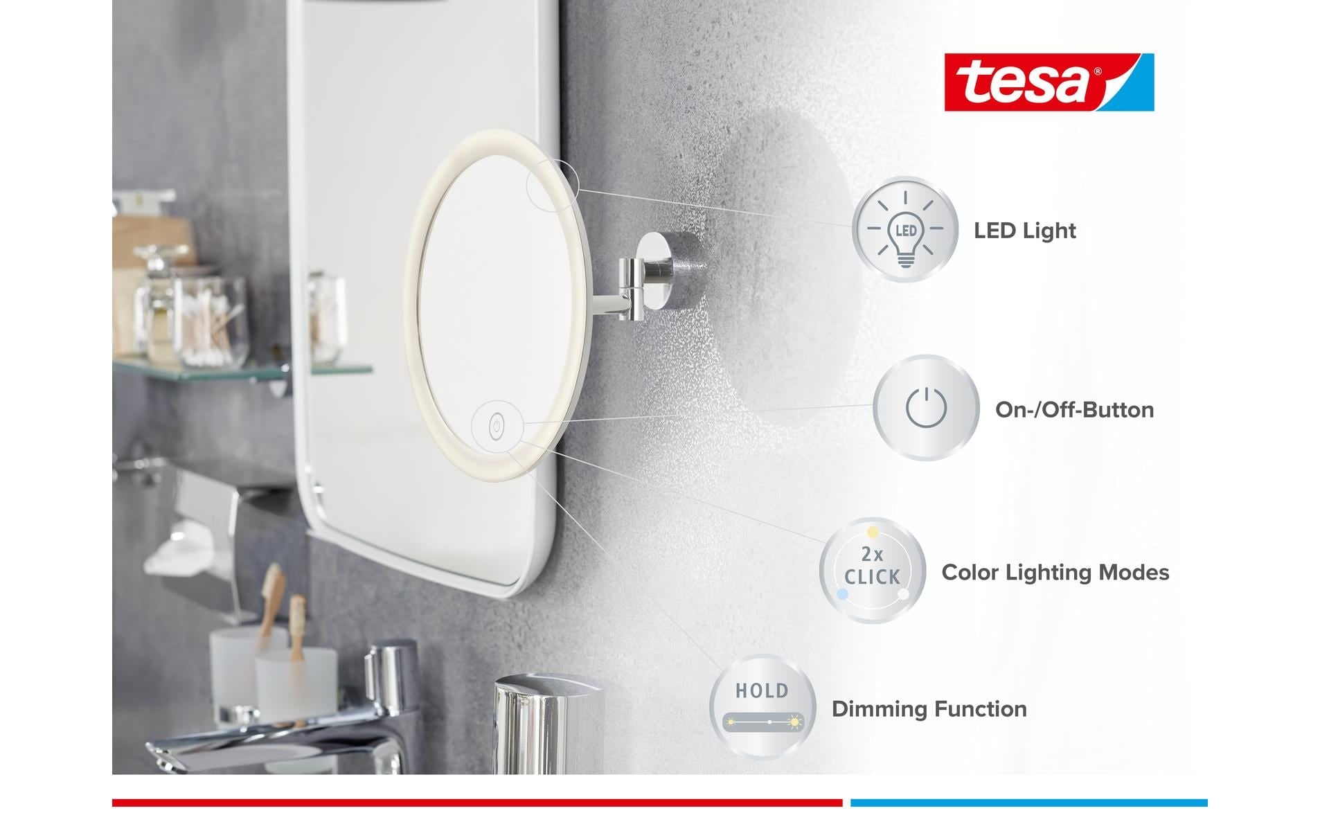 tesa Kosmetikspiegel »Visioon LED«