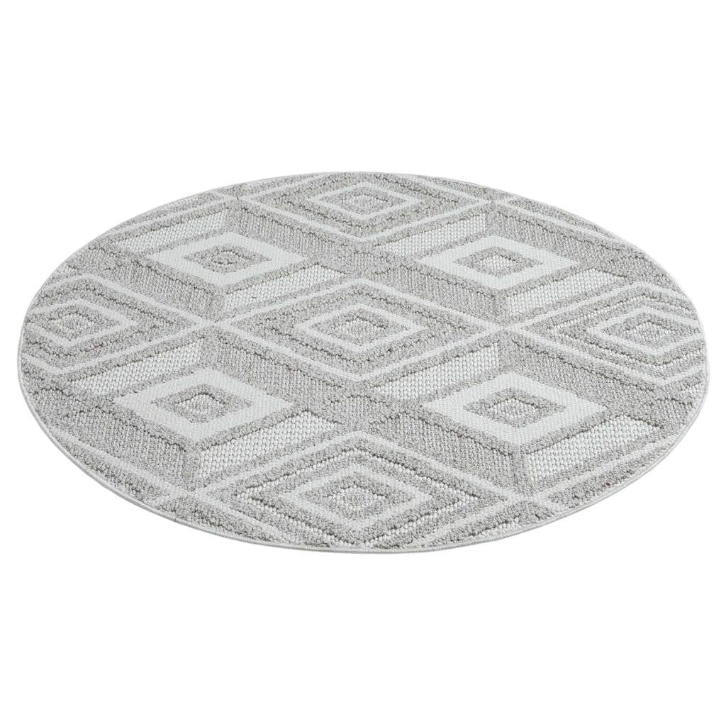 Carpet City Teppich »LINDO 8875«, rund, Kurzflor, Hochtief-Muster/ 3D-Effekt, Boho-Stil, Wohnzimmer