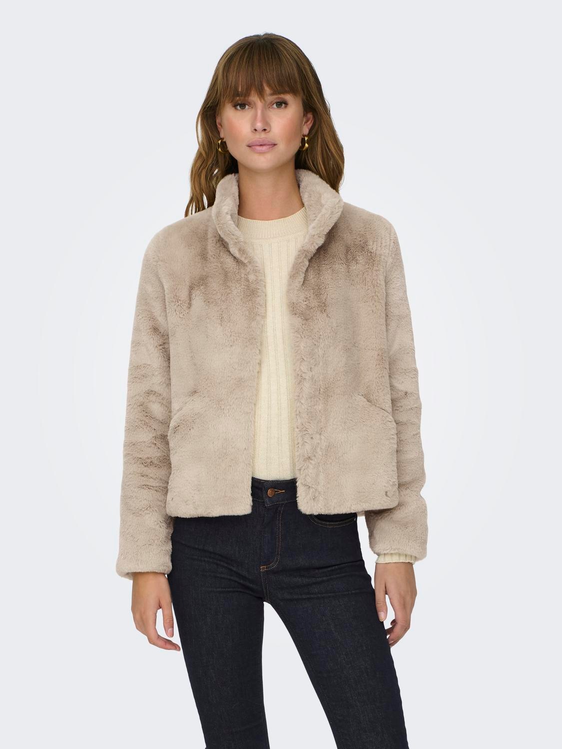 ONLY Fellimitatjacke »ONLNEWVIDA LIFE FAUX FUR JACKET OTW CC« ohne Kapuze Kunstfaser,