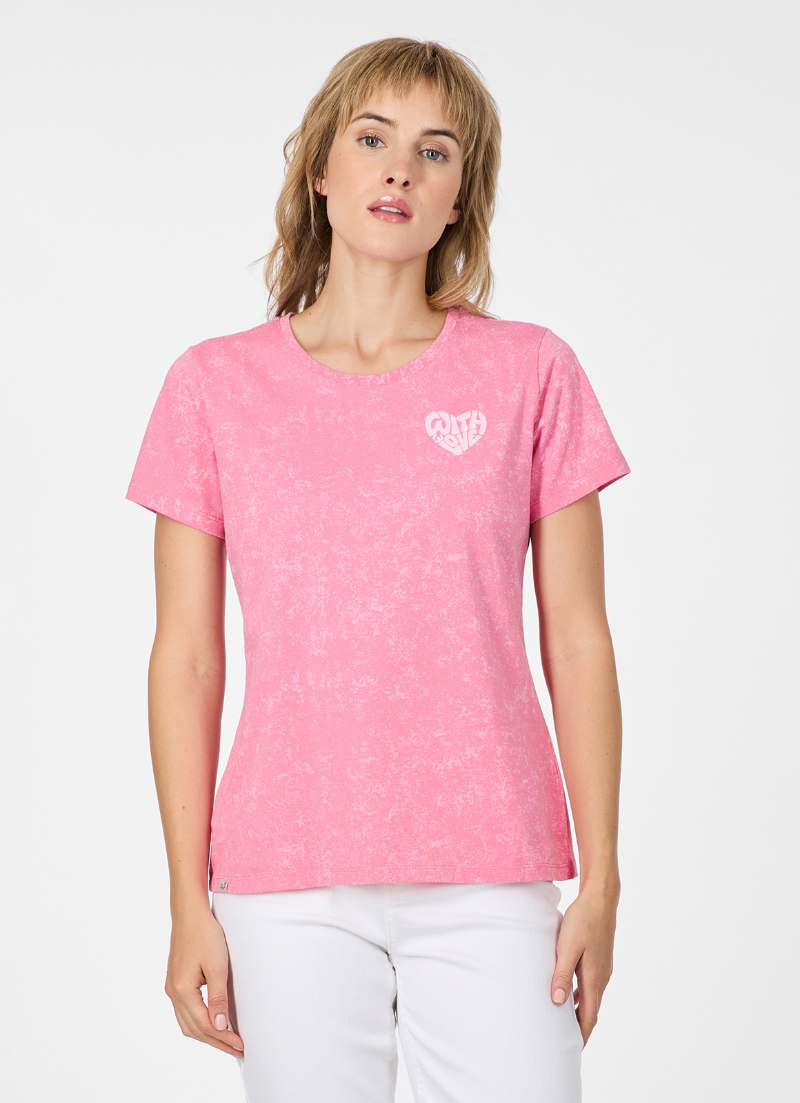 Image of Ragwear Kurzarmshirt "MINTTA PRINT" Klassischer Fit aus Baumwolle in ausgewaschener Optik mit Herz-Print