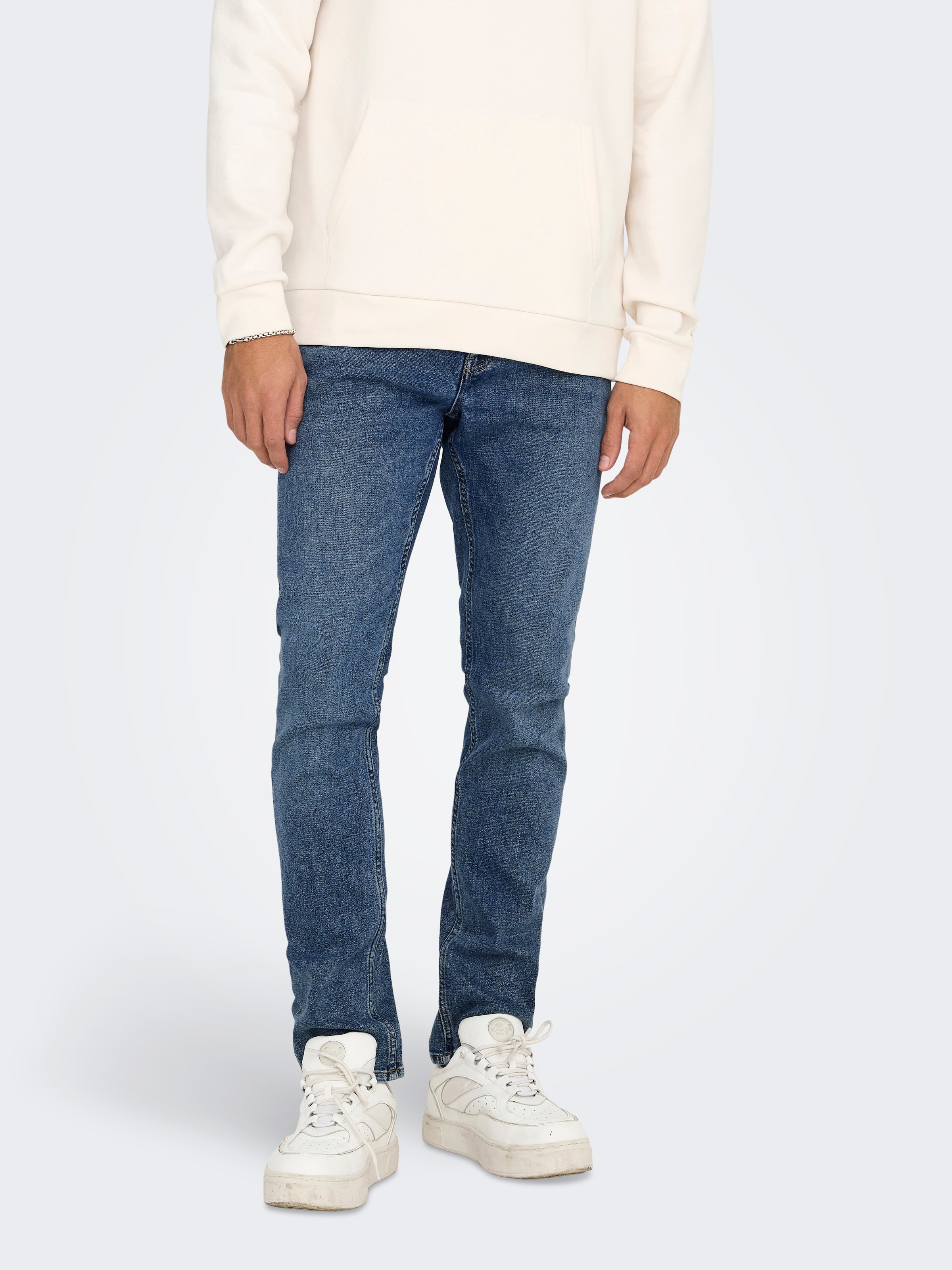 Image of ONLY & SONS Slim-fit-Jeans "ONSLOOM SLIM BOX PIM DNM MU OTL" Baumwollmischung, slim fit