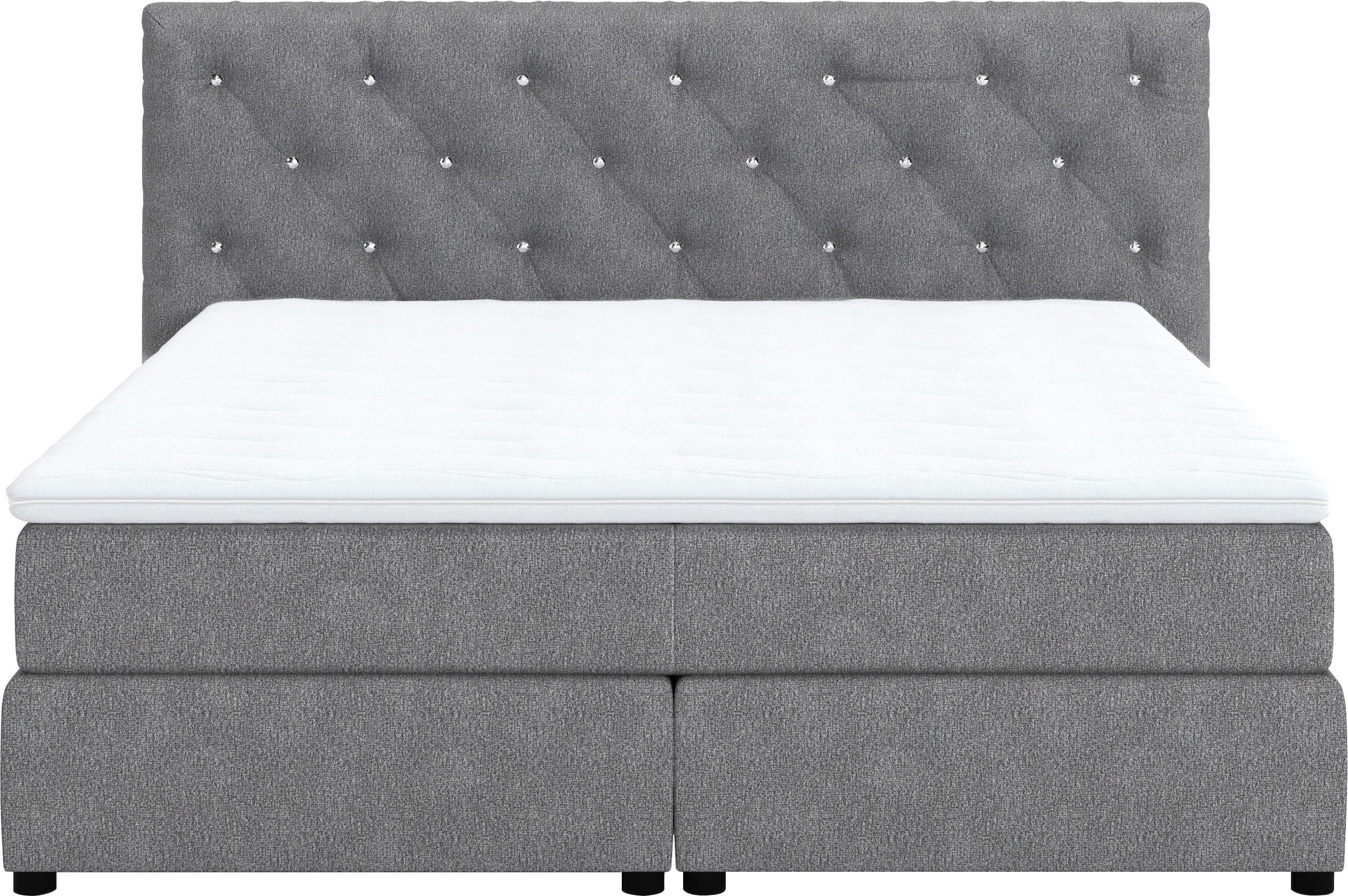 COTTA Lit boxspring »Castle« mit Strasssteinen im Kopfteil, inkl. Topper