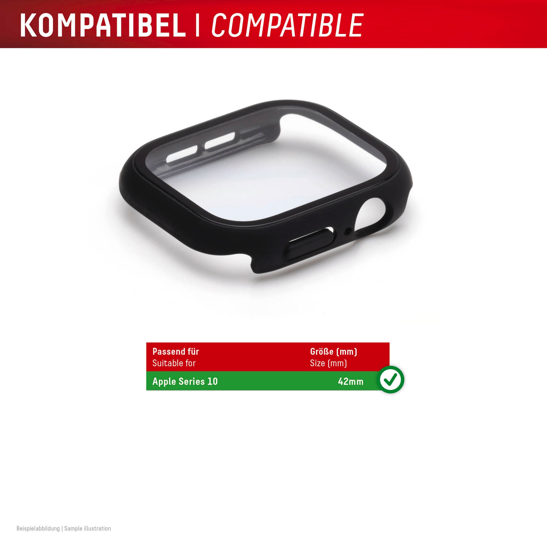Displex Displayschutzglas »Smartwatch Glass All-In-One Protector Full Body«, für Apple Watch Series 10 42 mm, Displayschutzfolie, Schutzfolie, Bildschirmschutz, kratz- & stossfest