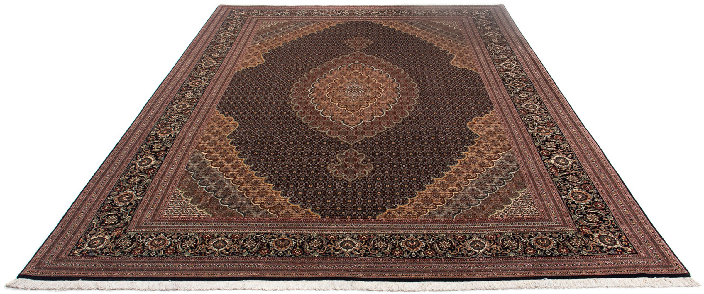 Image of morgenland Orientteppich »Perser - Täbriz - 348 x 252 cm - braun«, rechteckig, 10 mm Höhe, Wohnzimmer, Handgeknüpft, Einzelstück mit Zertifikat bei Ackermann Versand Schweiz