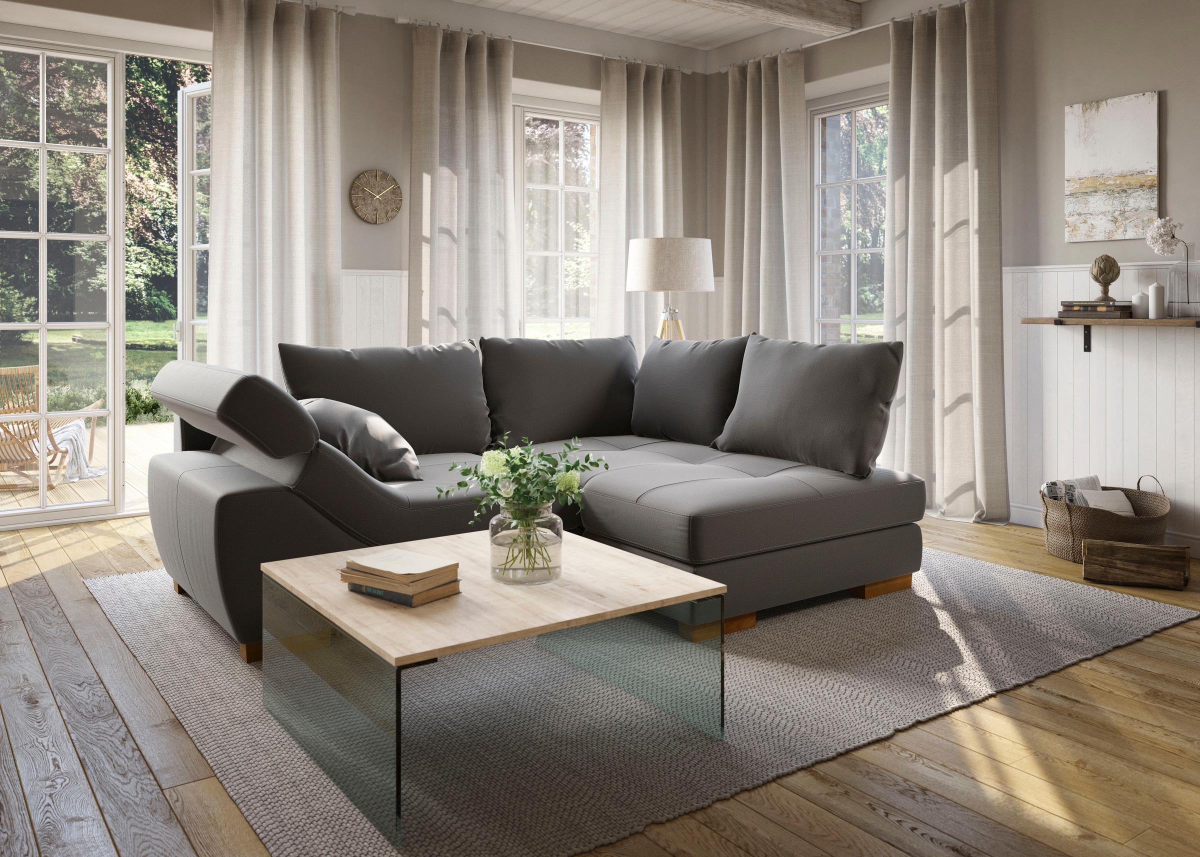 Image of Home affaire Couchtisch »Agnes«, mit schönen Glasbeinen und pflegeleichter Tischplatte, in 3 verschiedenen Grössen bei Ackermann Versand Schweiz