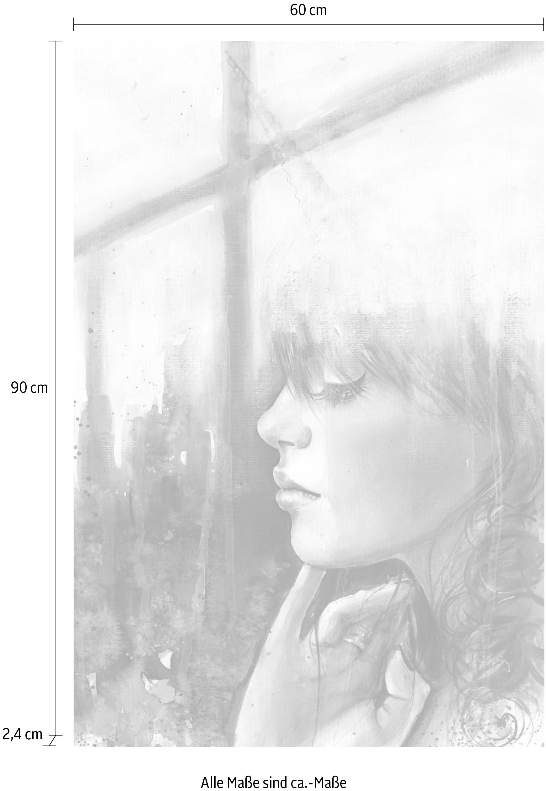 queence Acrylglasbild »Frau am Fenster« Bilder von Frauen | Frau | Kunst Fine Art-Print in Galeriequalität